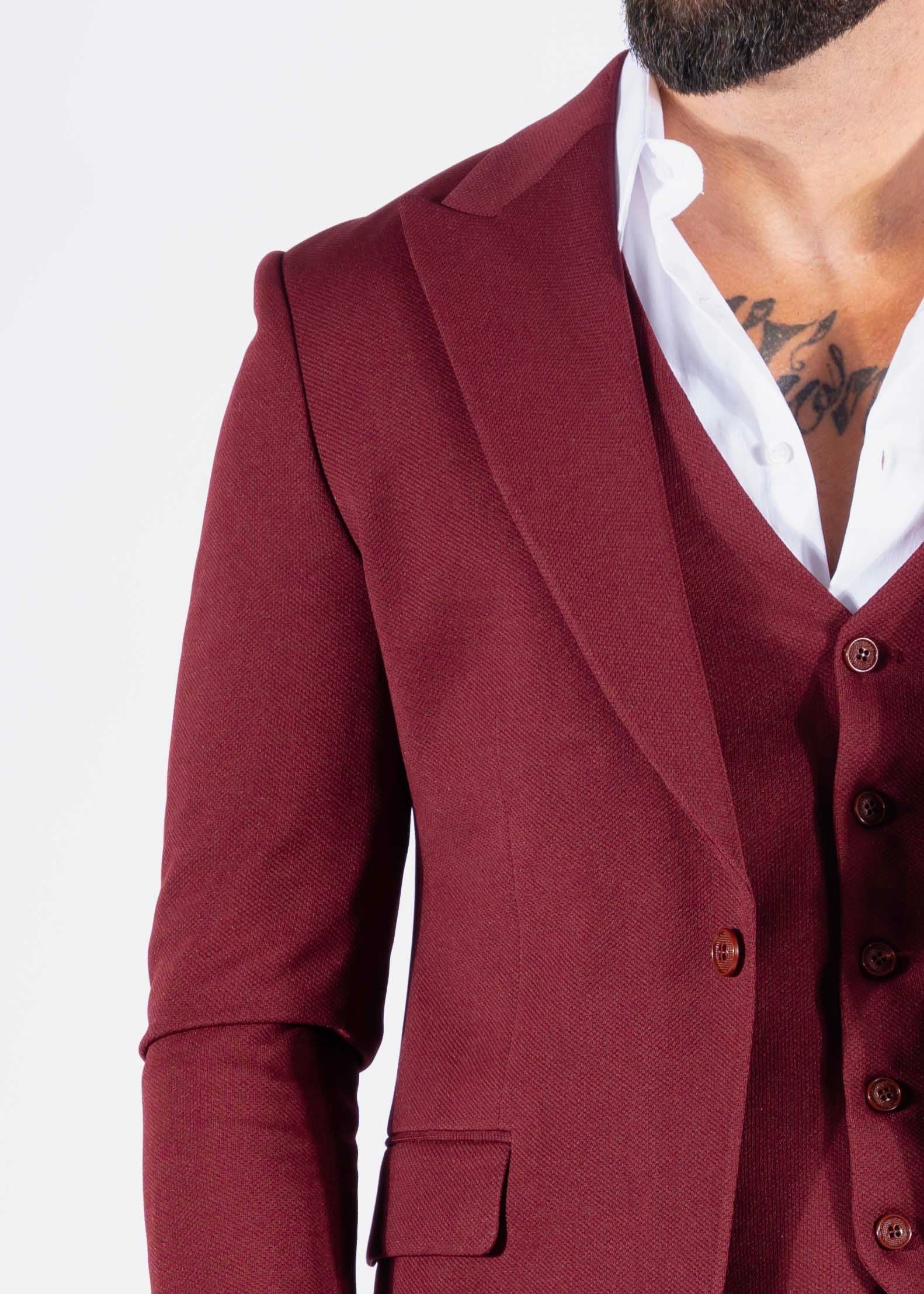 Suit Three Piece Havana Bordeaux Rood - Frankie's