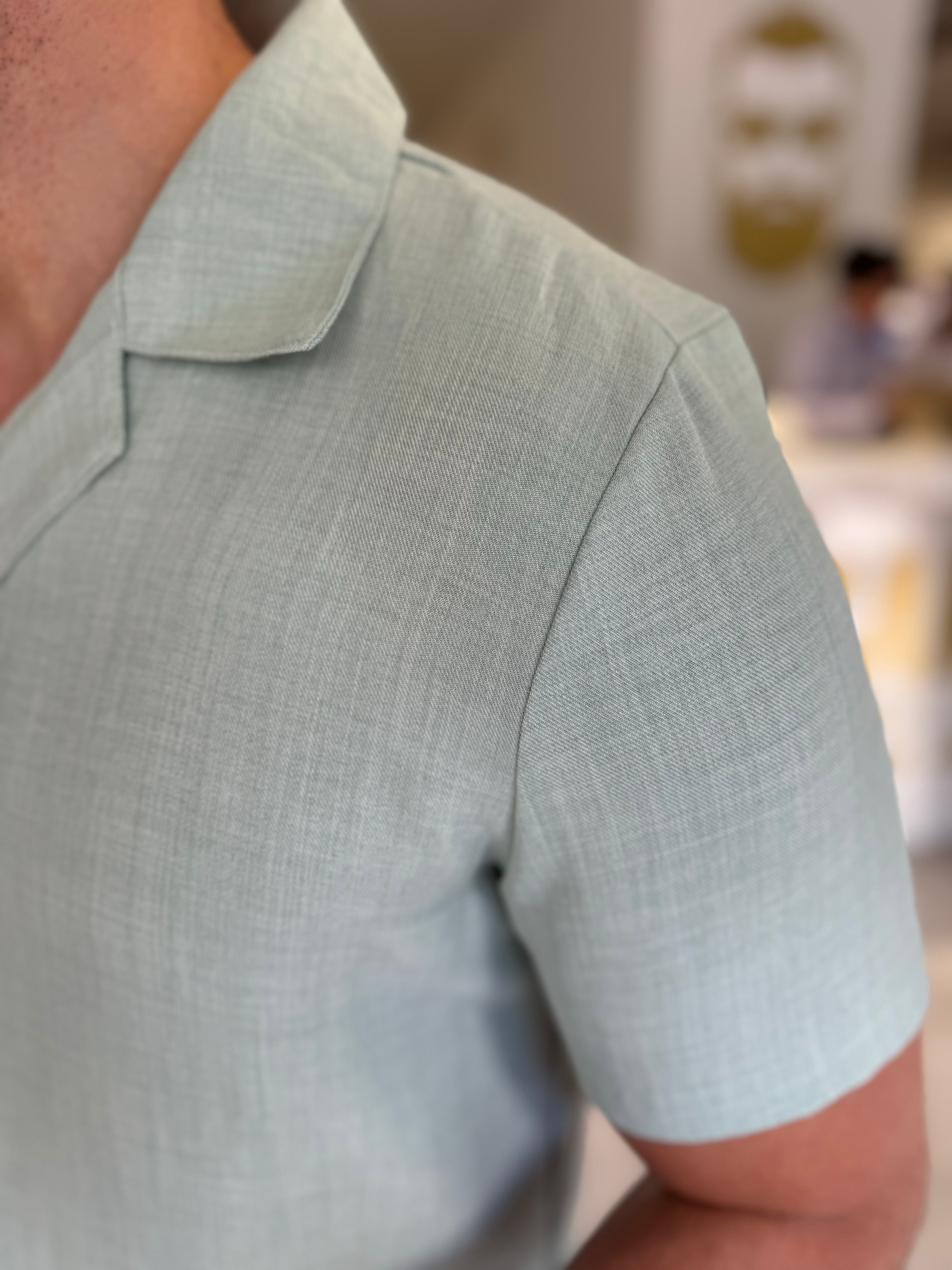 Summer set linen trousers & shirt mint green