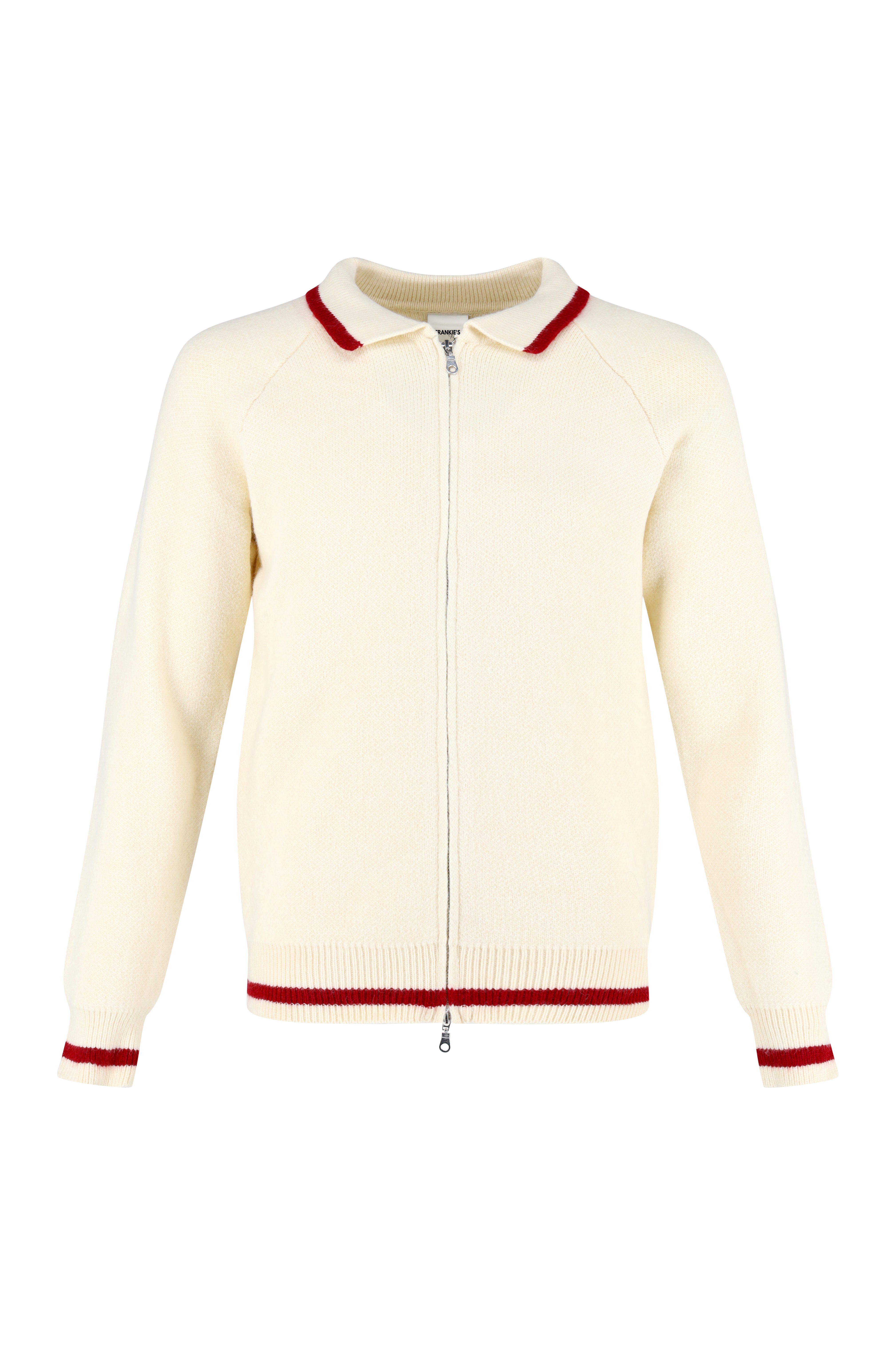 Zip Through Knitwear - Beige