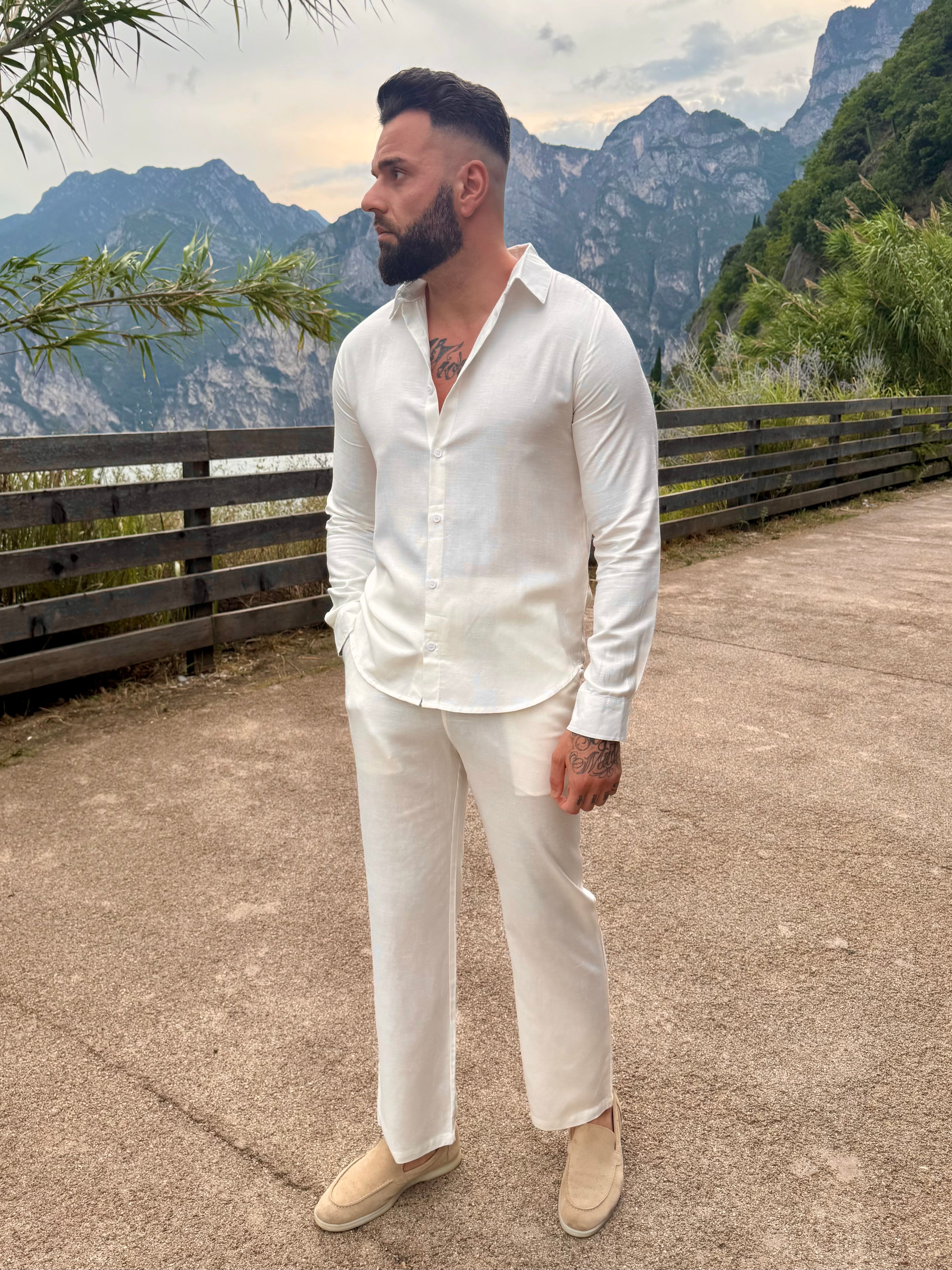 Shirt linen white
