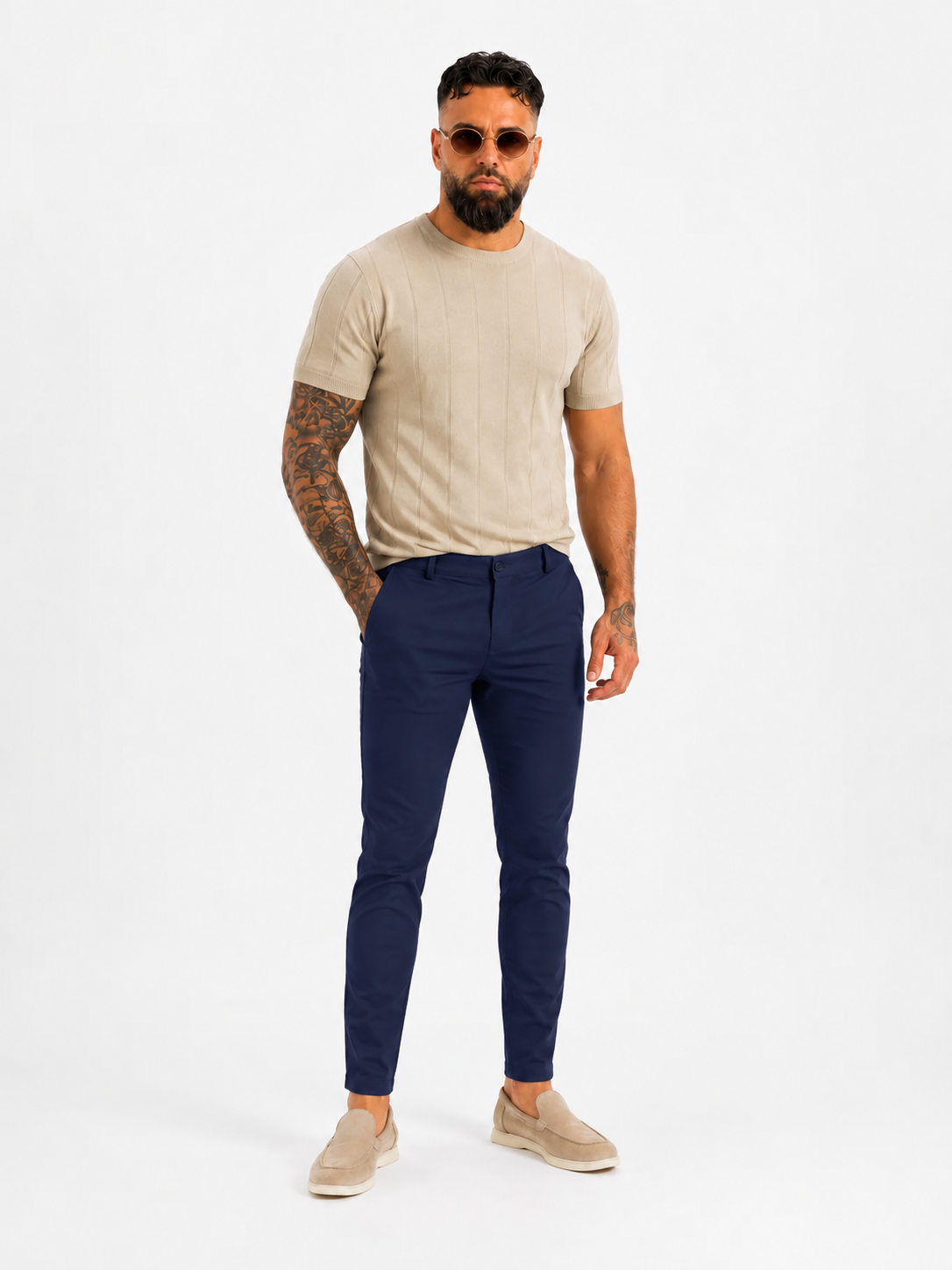 Super stretch pantalon navy blue