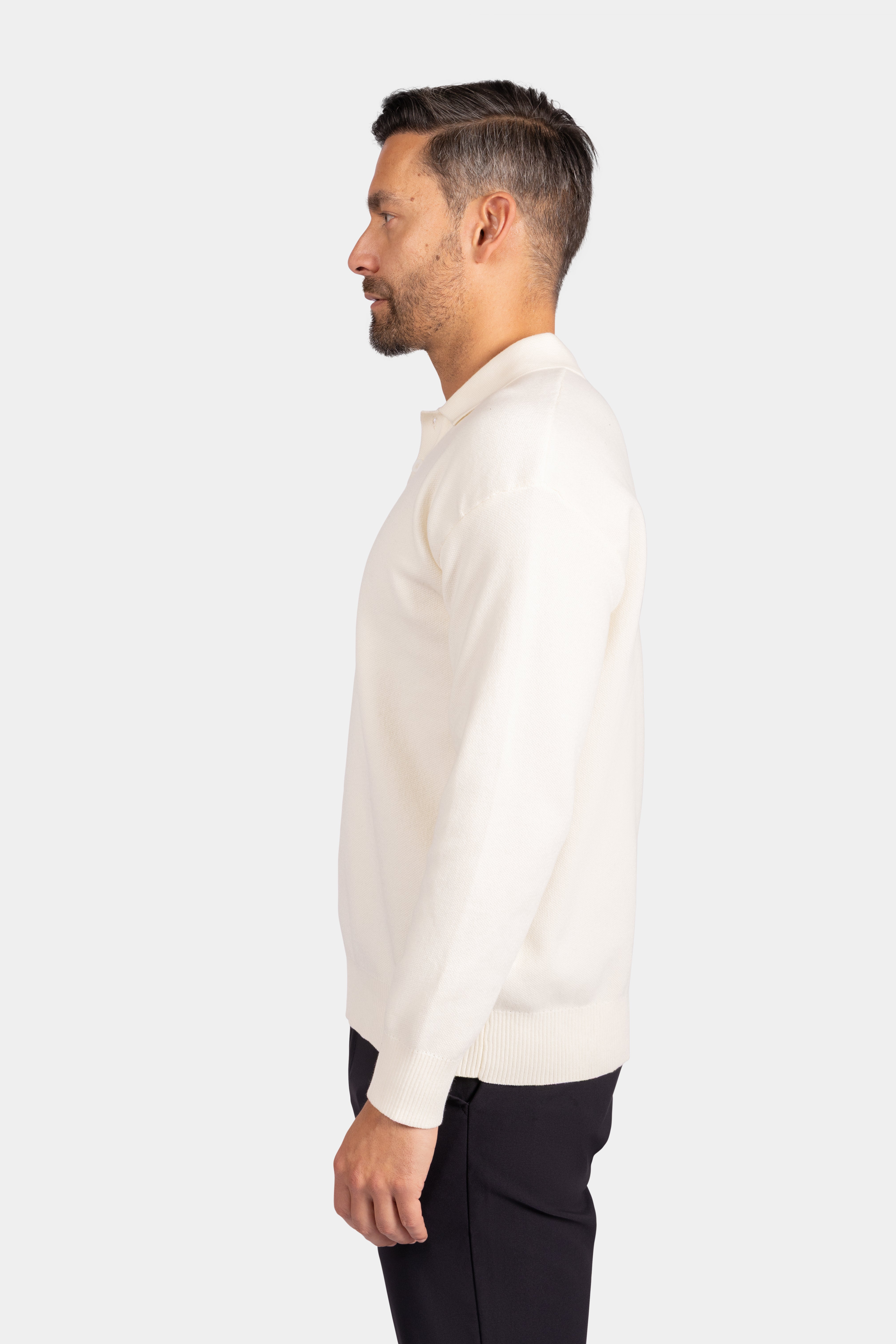Polo Knitwear, Plain - White