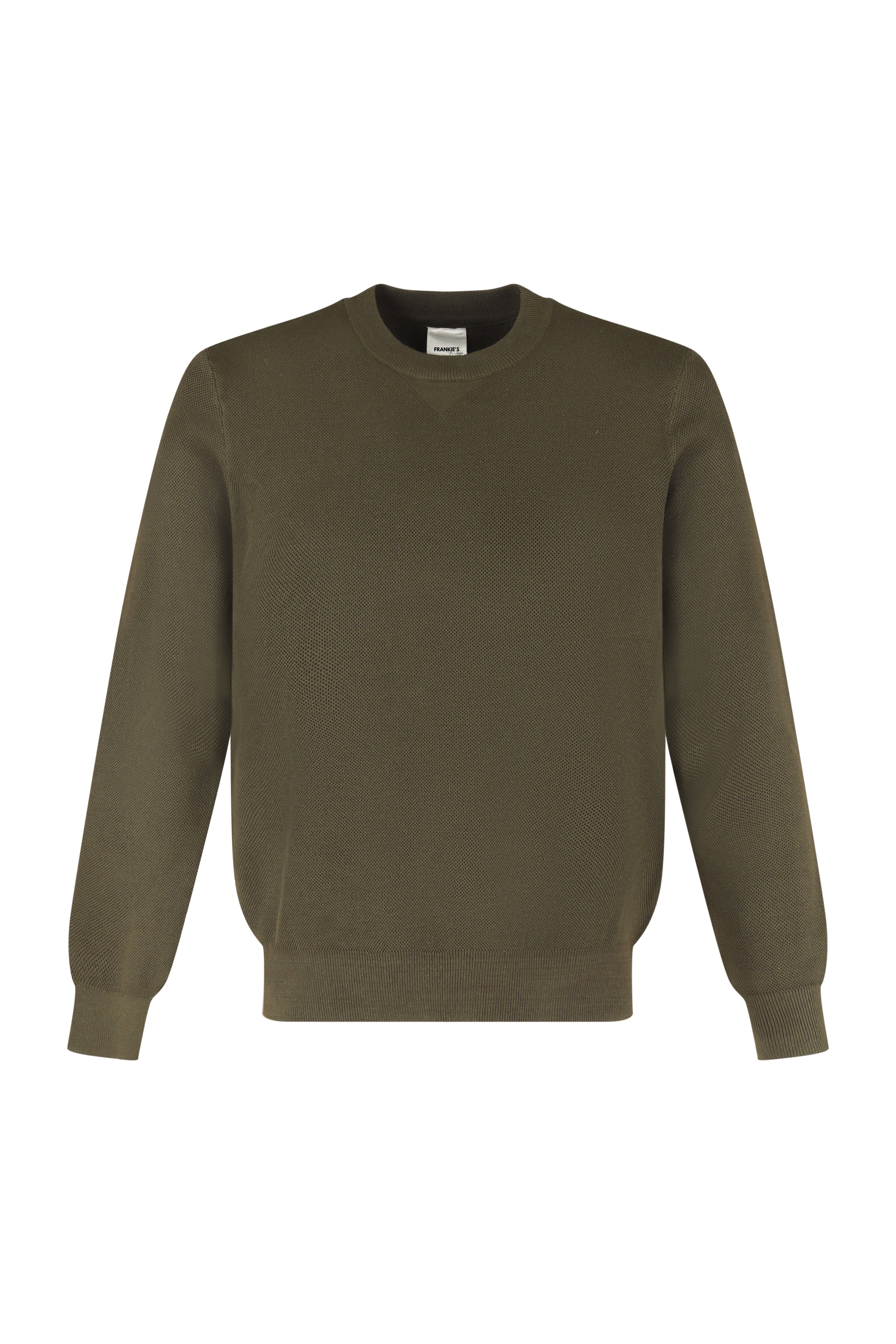 Crewneck Knitwear, Plain - Green