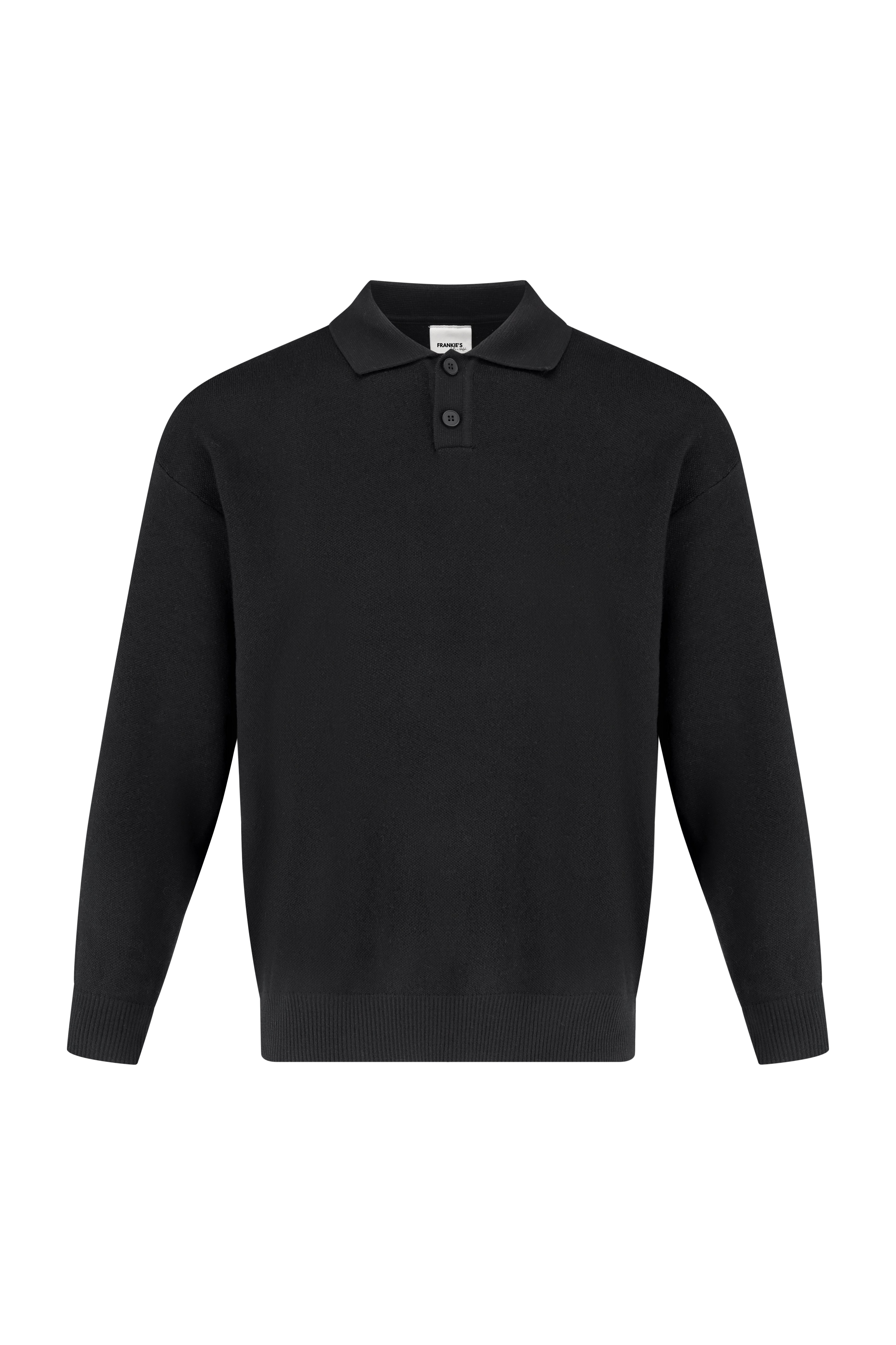 Polo Knitwear, Plain - Black