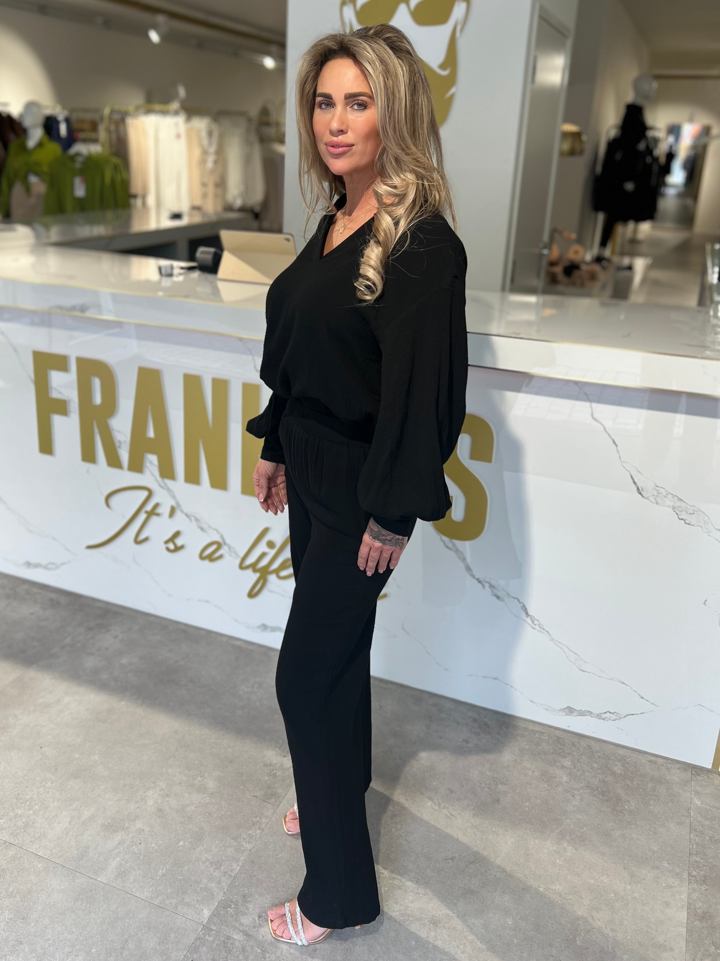 Two piece summer set Cotton black