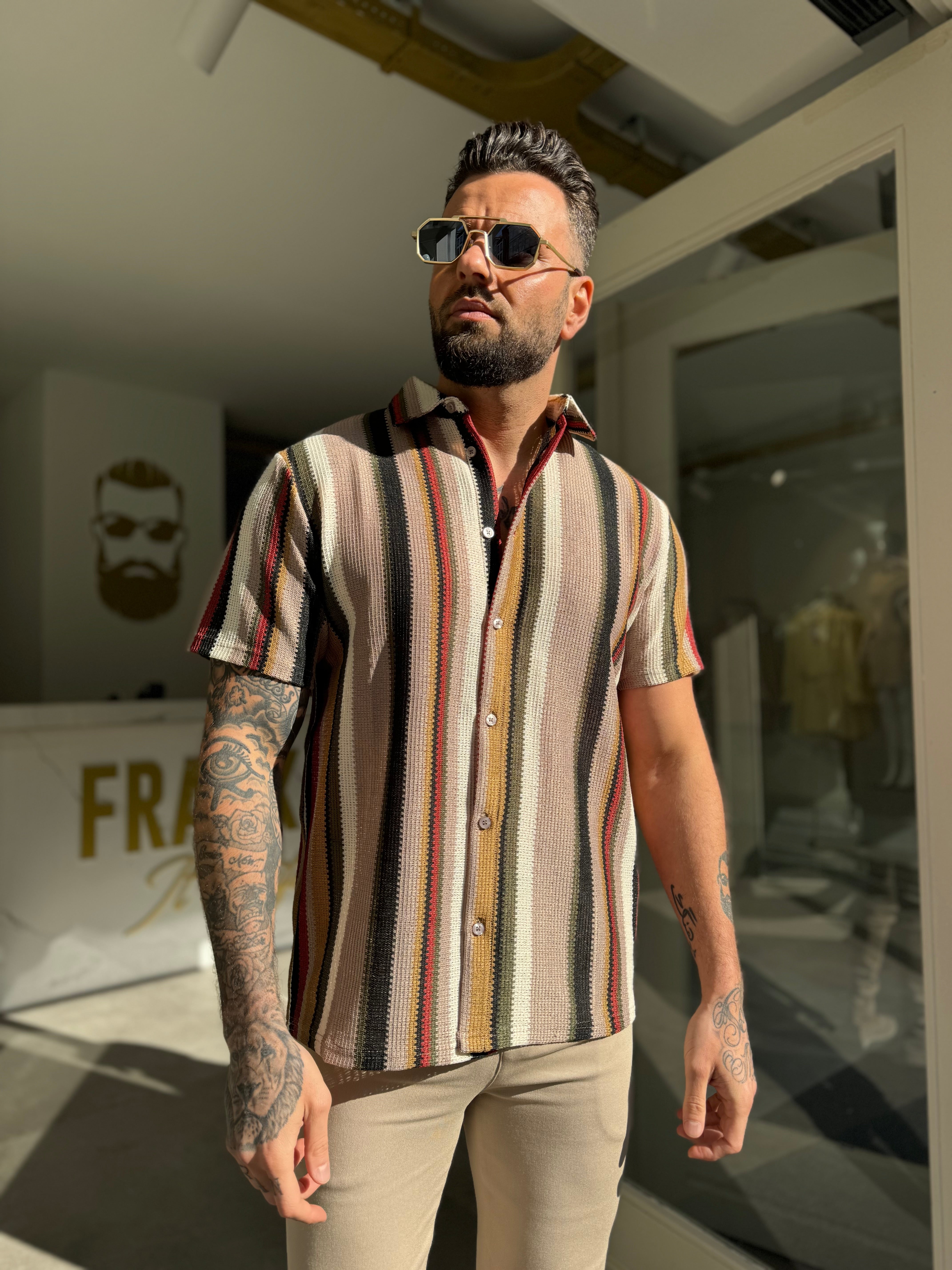 Hemd Medellin beige khaki grün