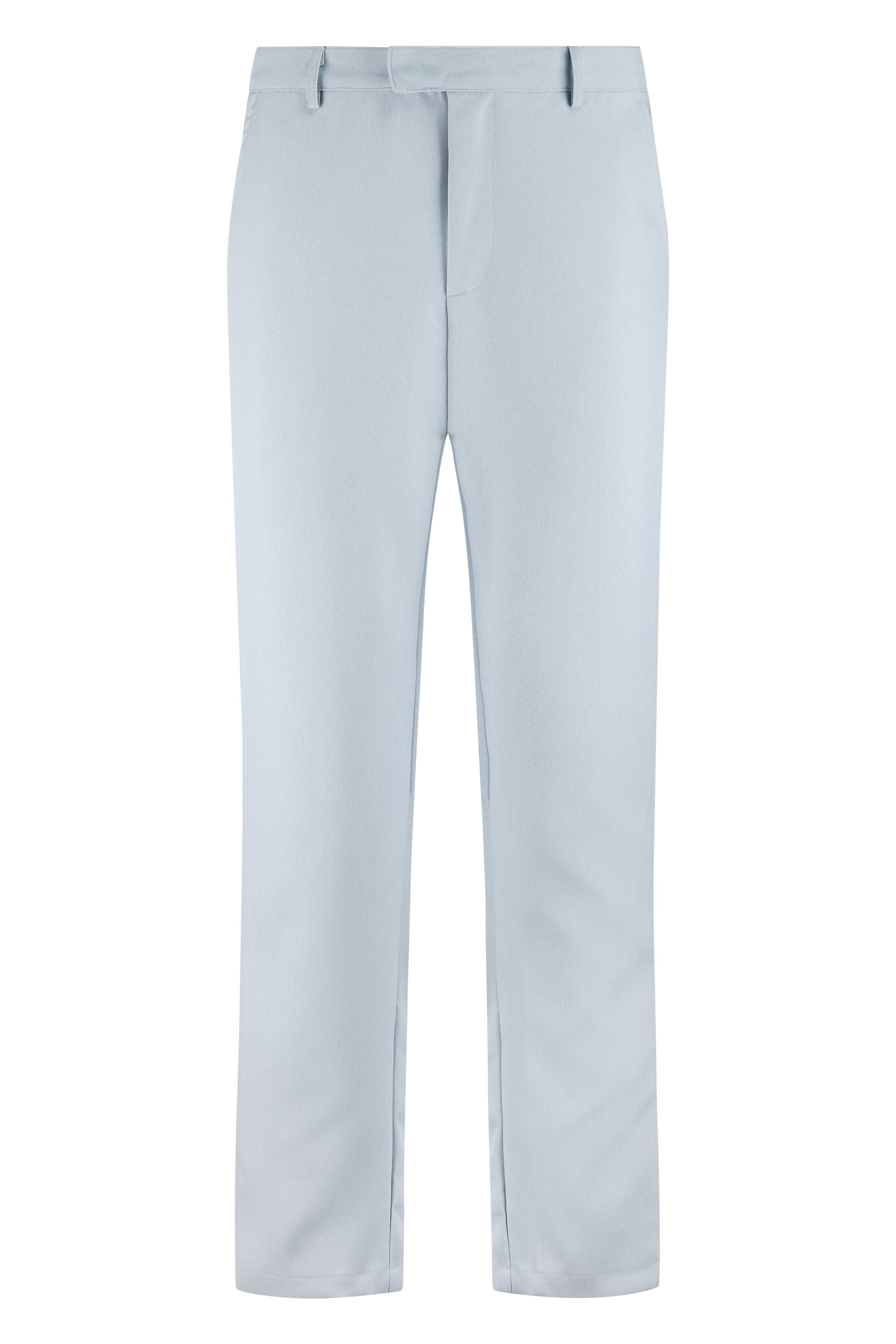 Pantalon straight fit shifted button light blue