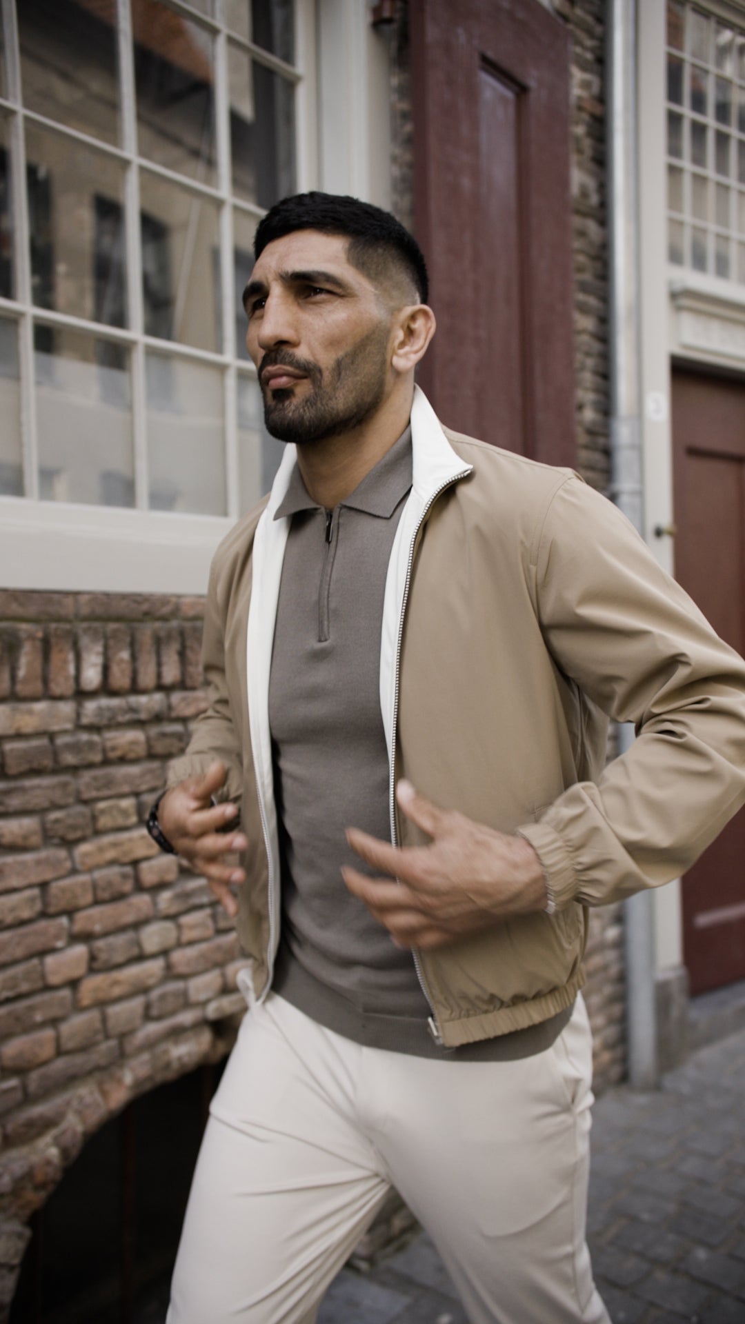 Reversible summer jacket camel beige - Frankie's