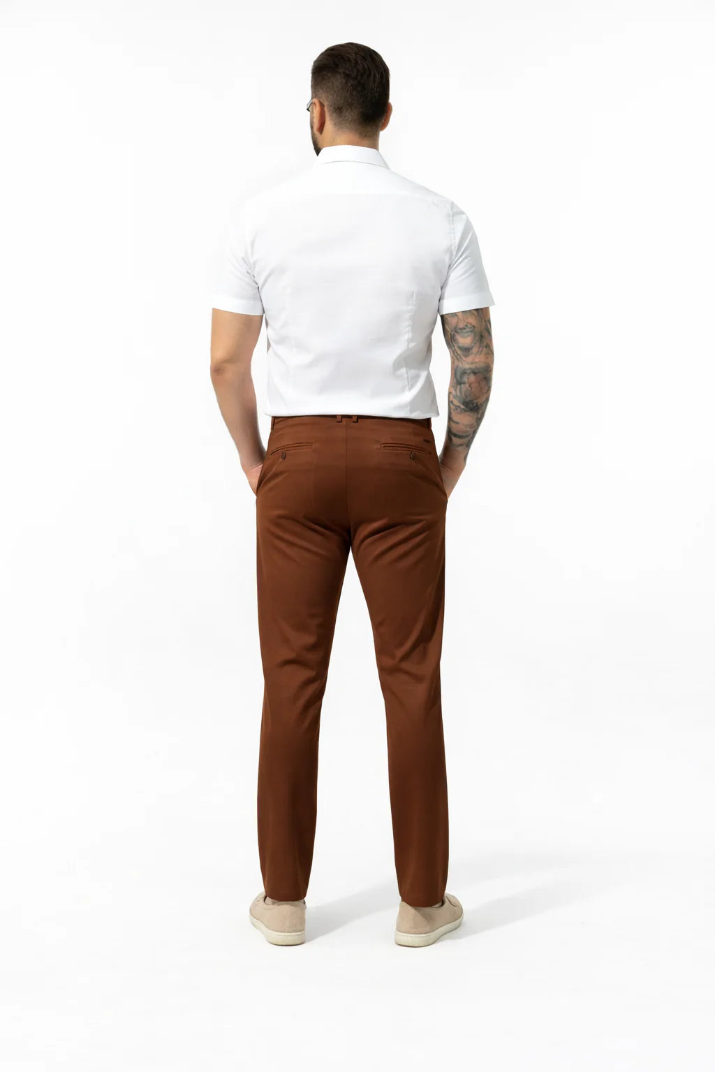 Pantalon chic straight fit brown - Frankie's