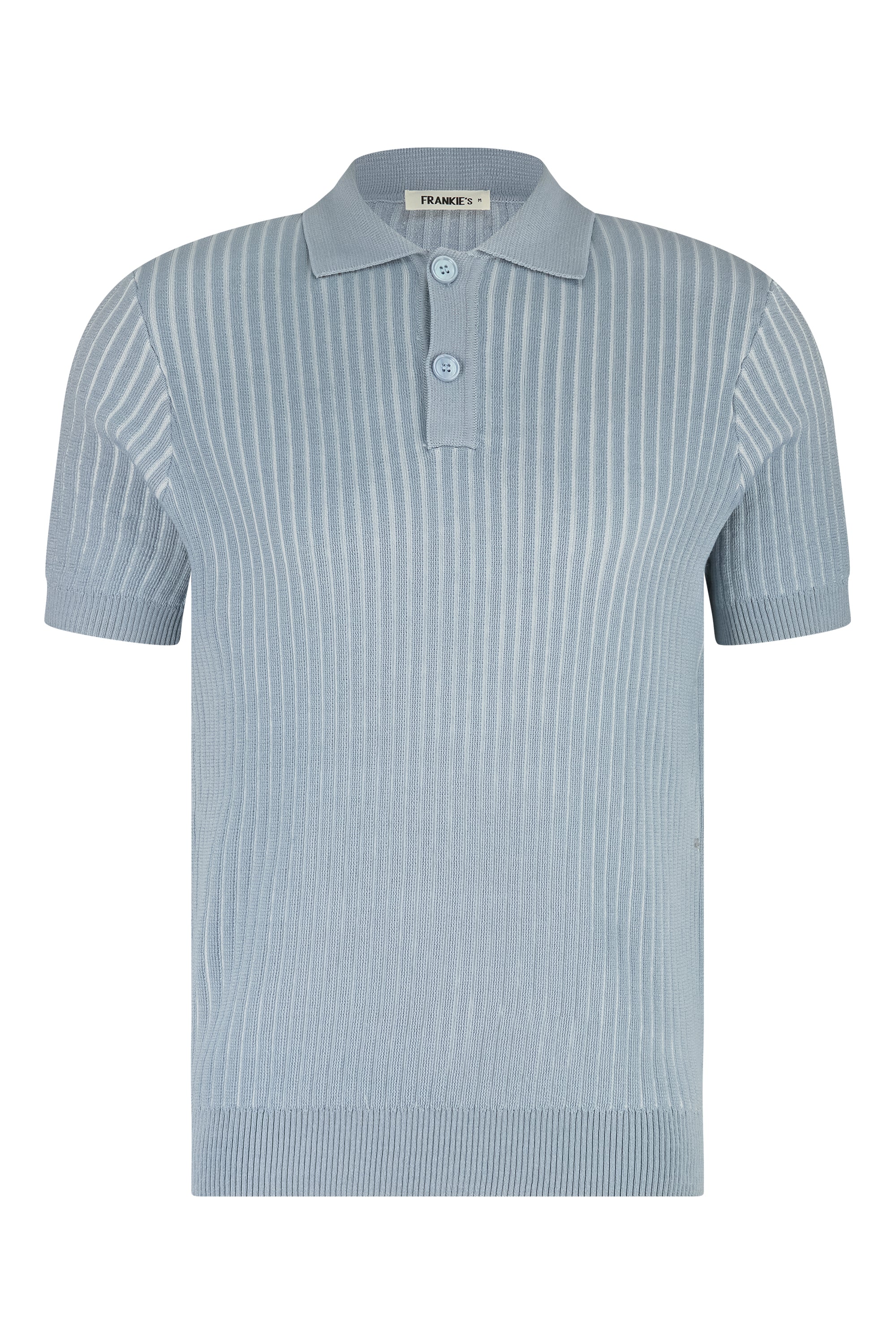 Polo short sleeve button rib light blue - Frankie's