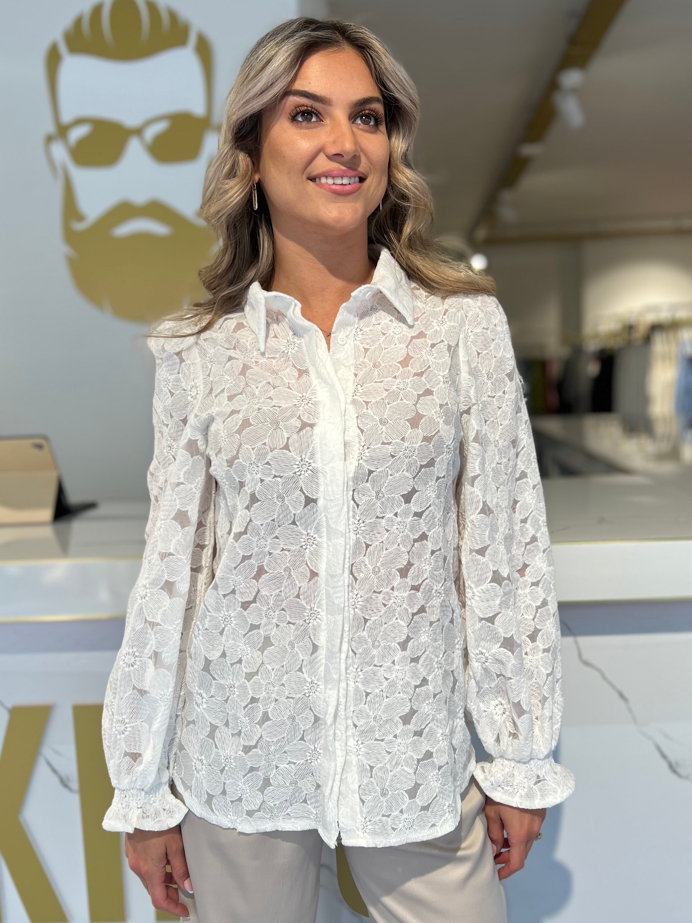 Lace blouse white