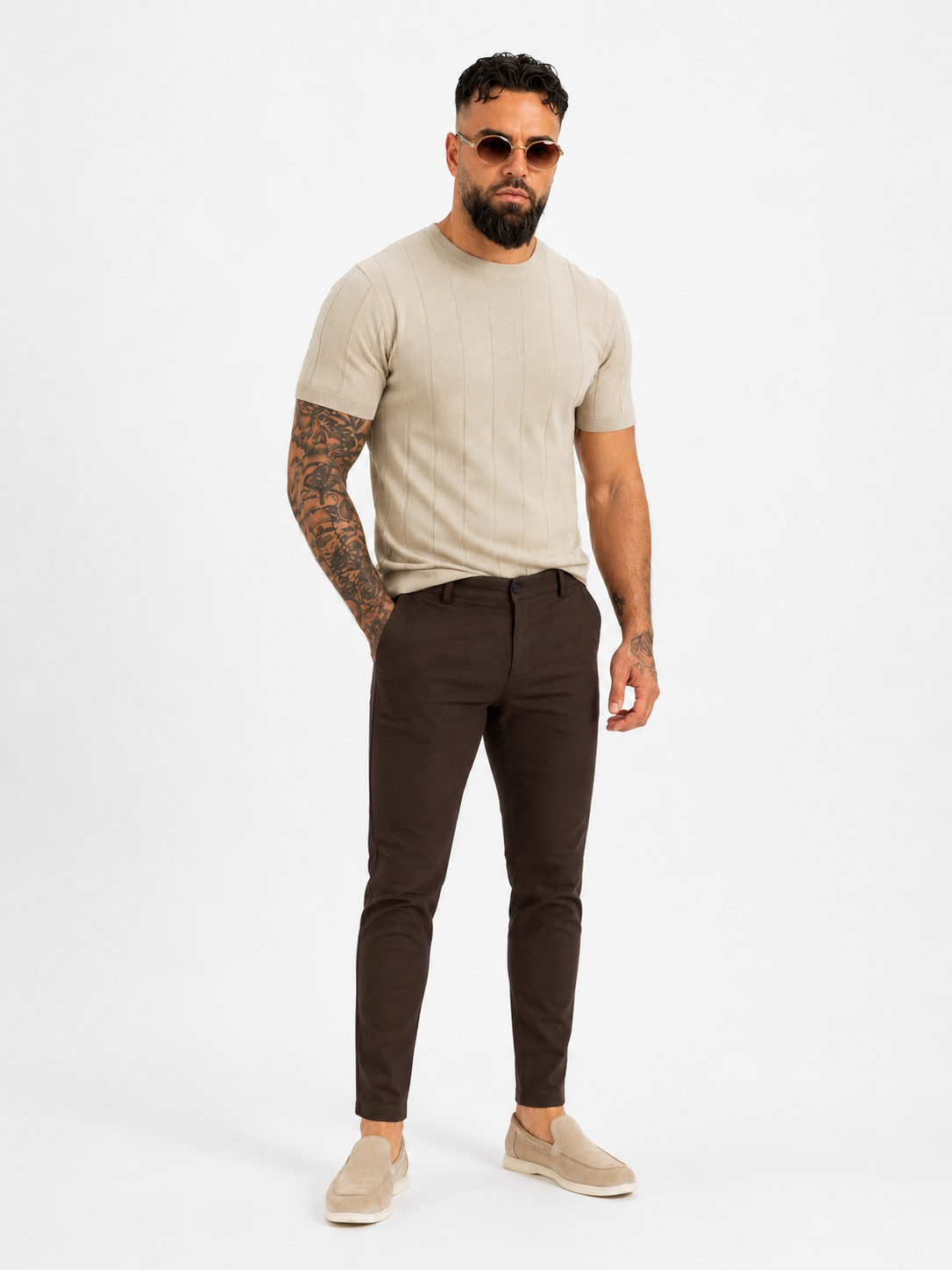 Pantalon super stretch marron