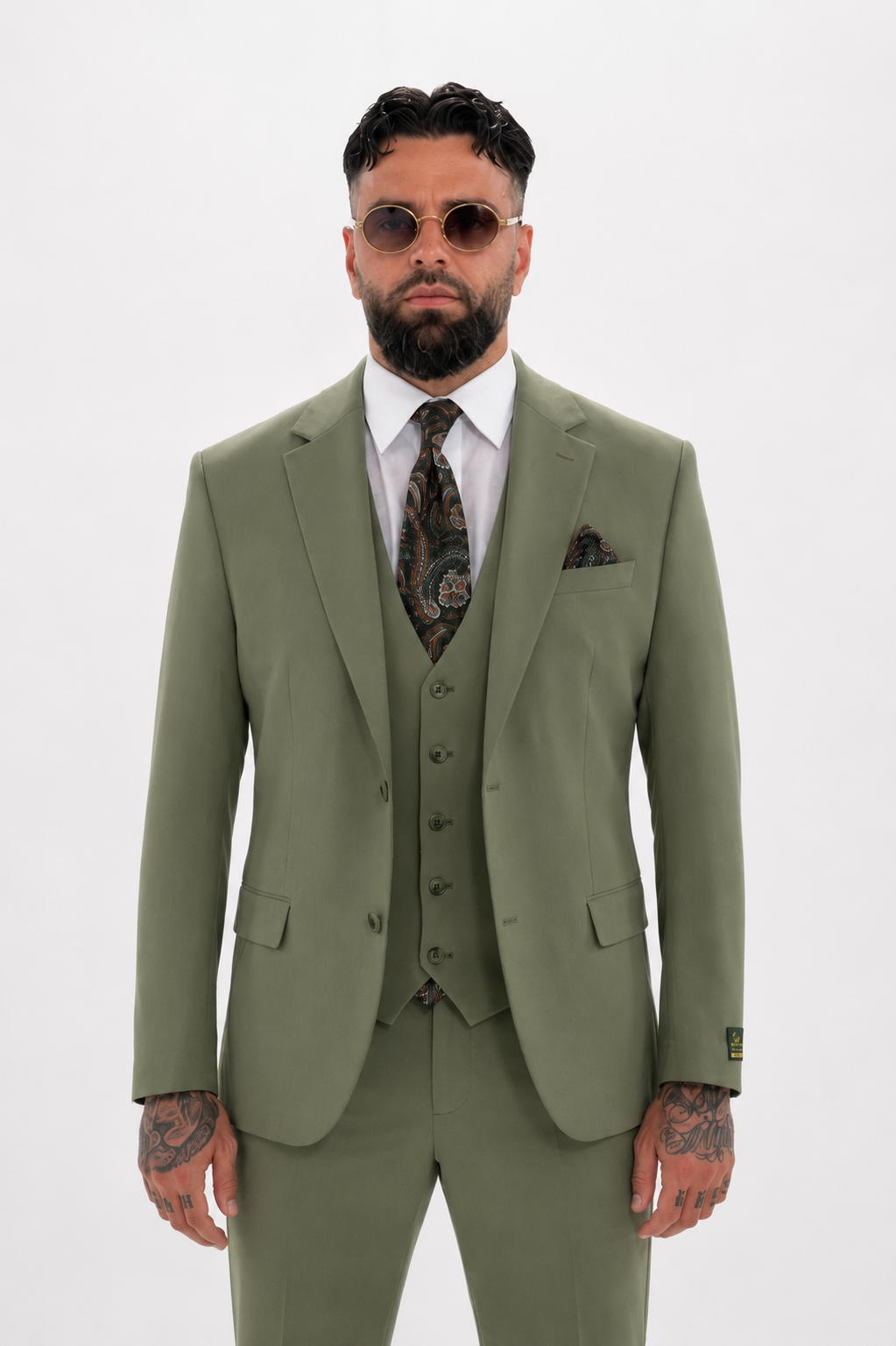 Suit Three Piece Valencia Olive green