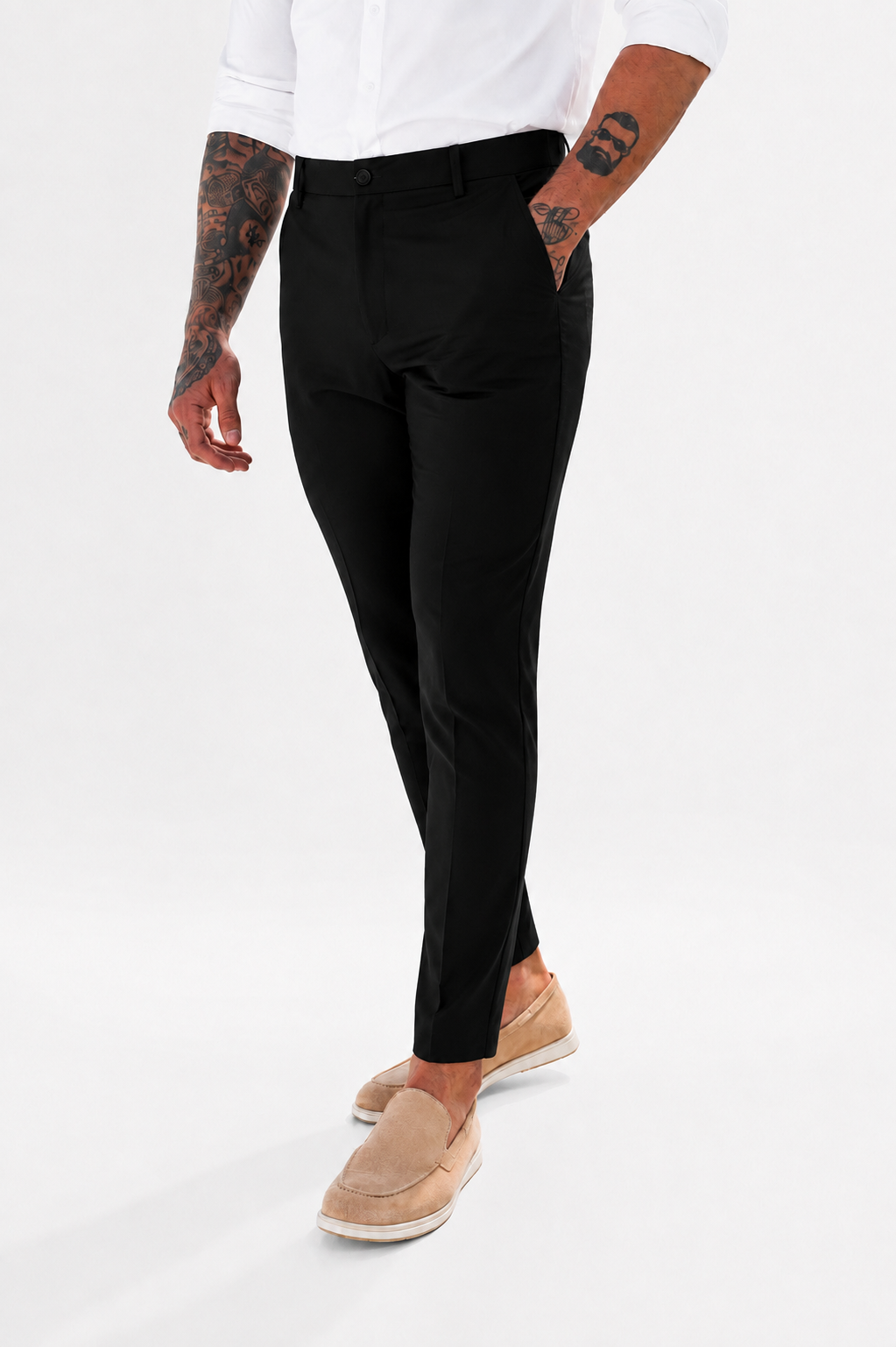 Pantalon chic straight fit black