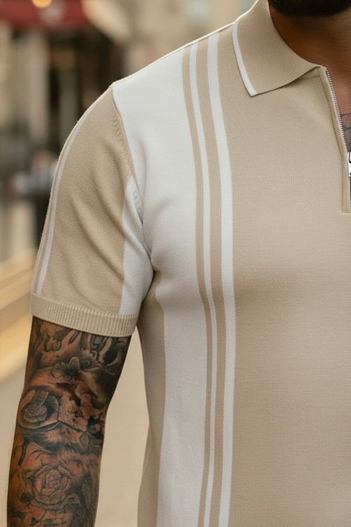 Monaco Knit Polo Beige
