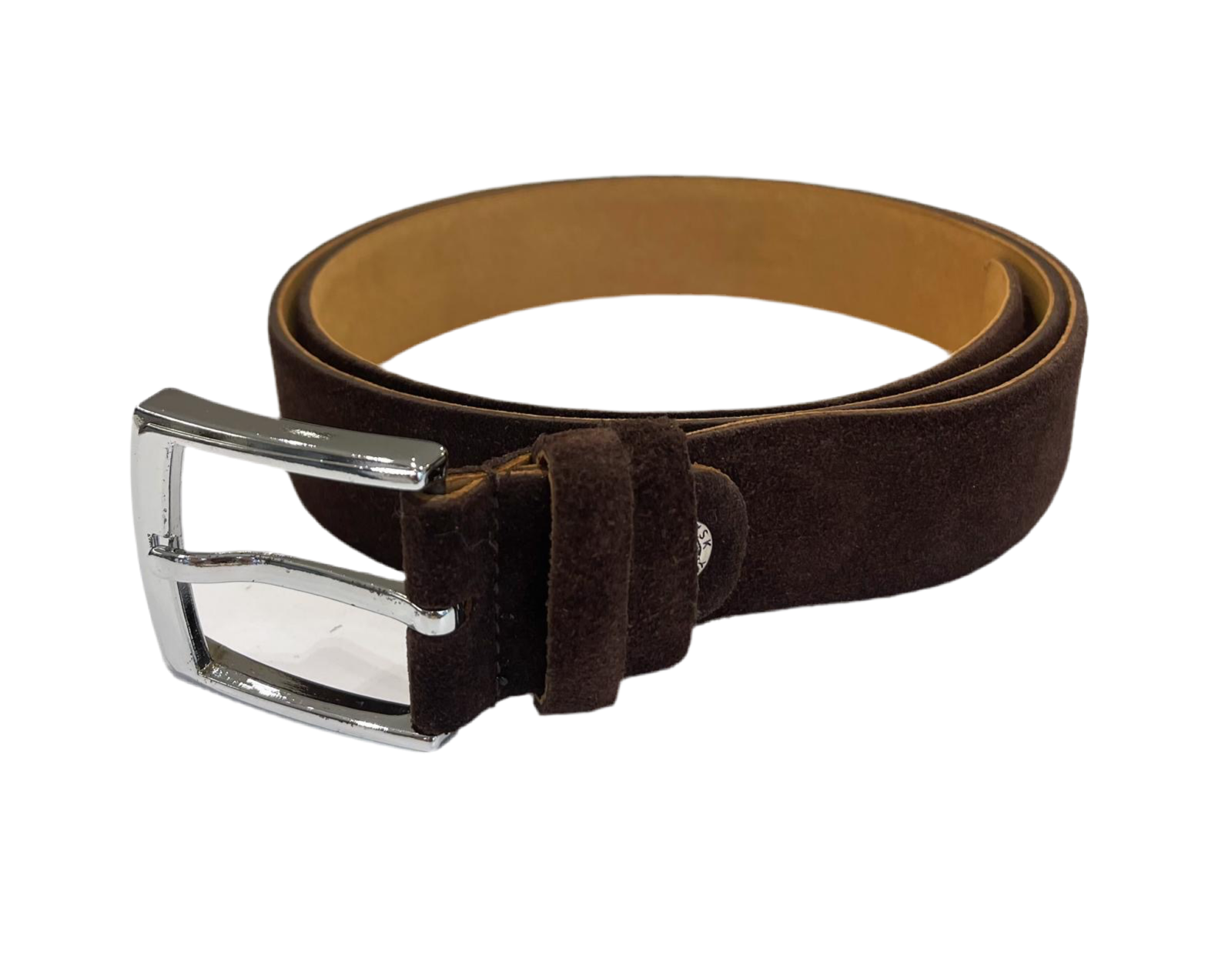 Leather belt brown suede