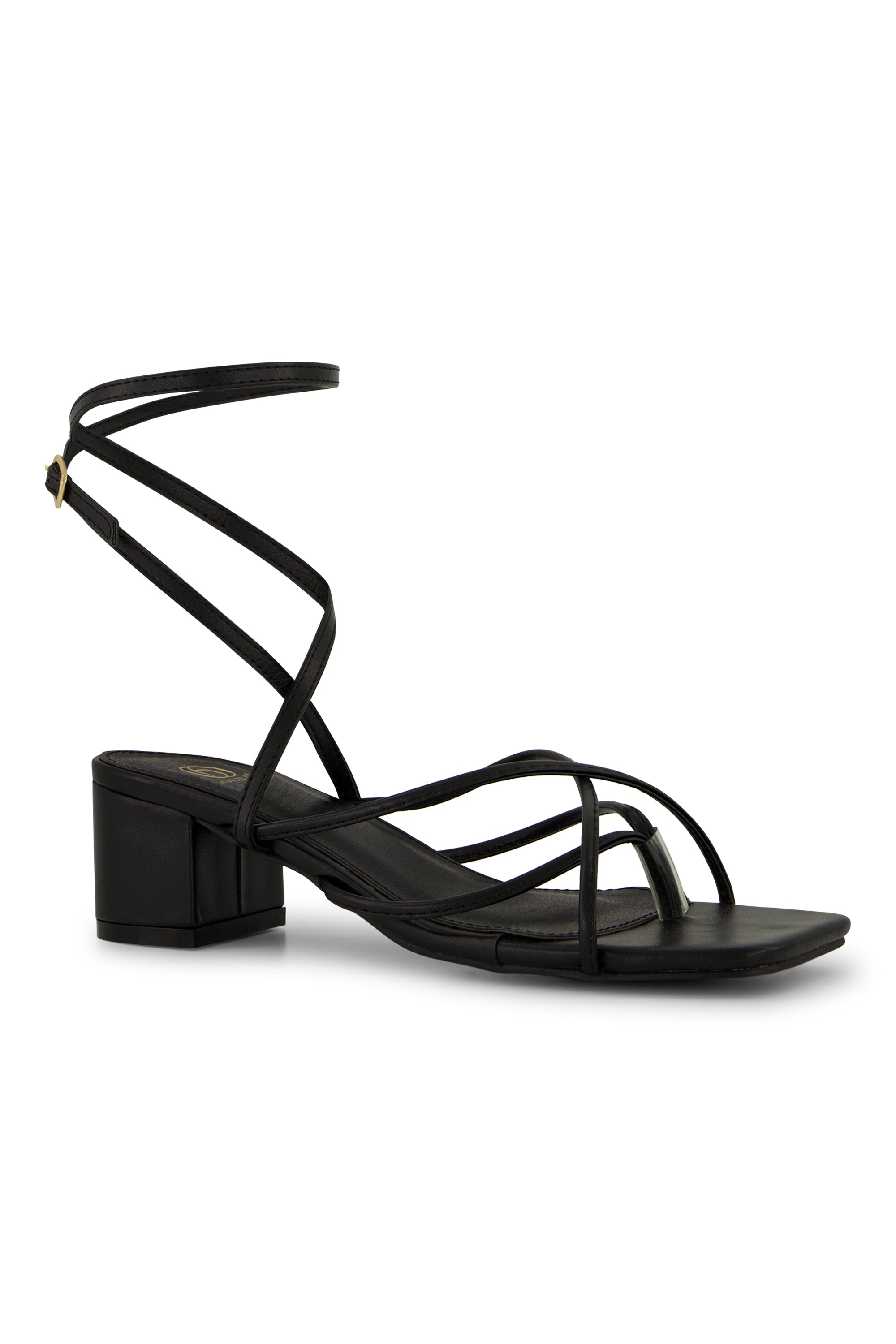 Strap heels sandals black