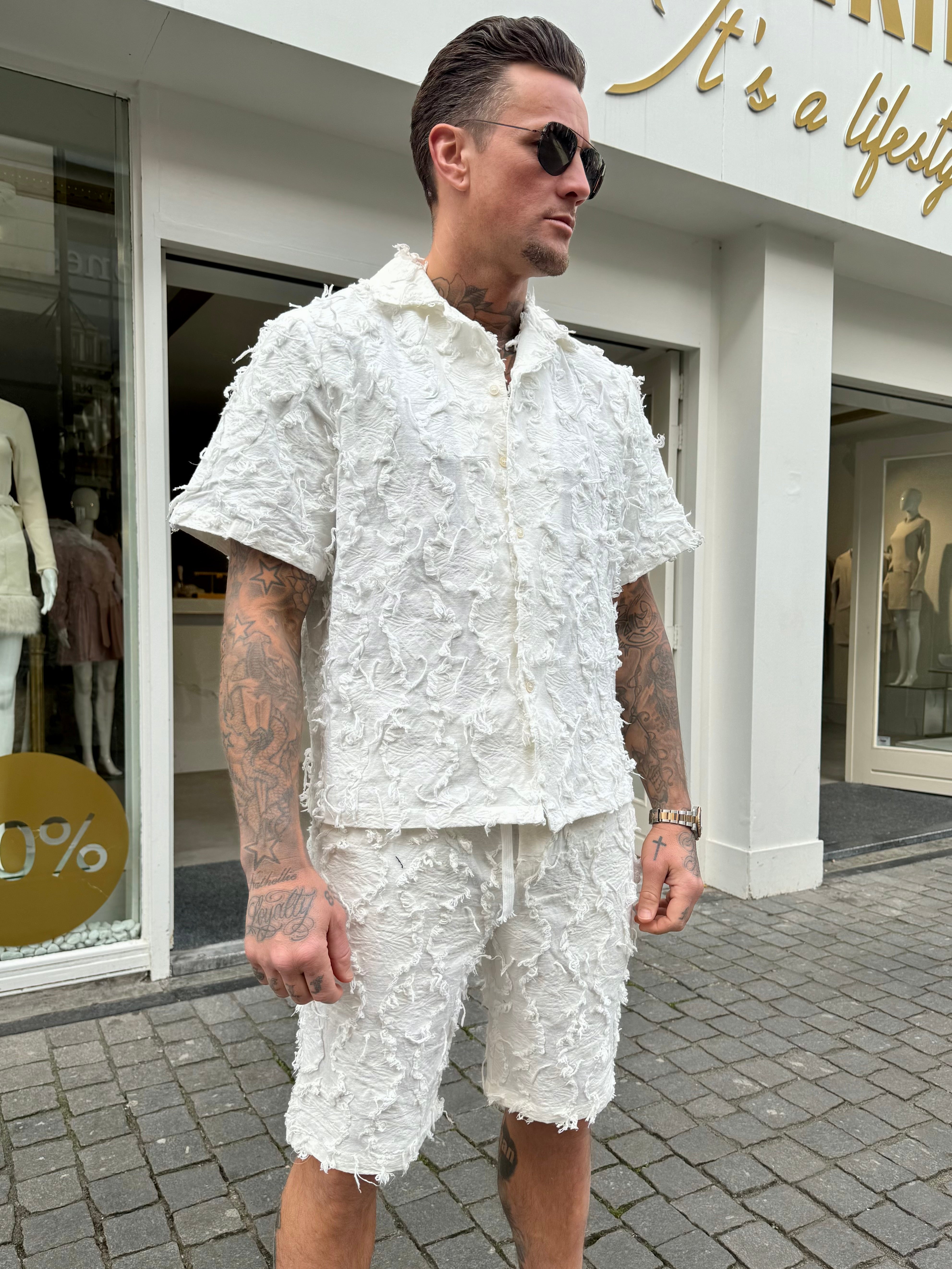 Summer set shorts & shirt Coachella white