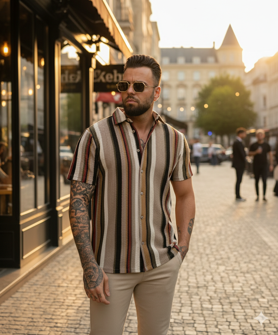 Shirt Medellin beige khaki green - Frankie's