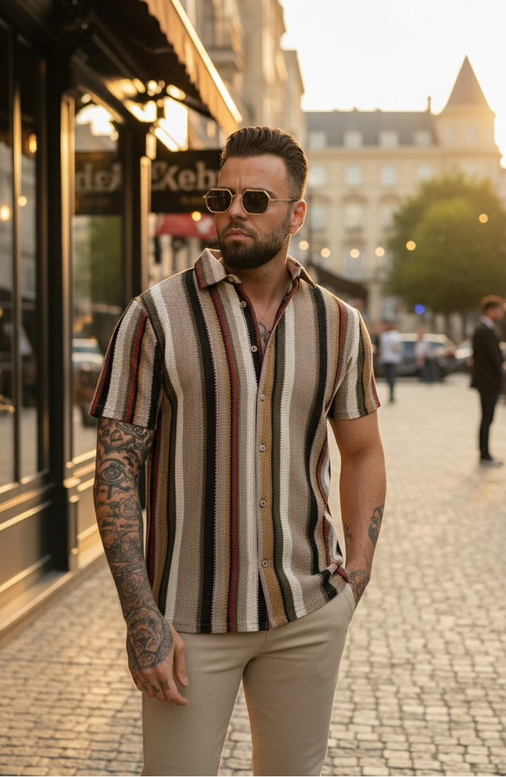 Shirt Medellin beige khaki green - Frankie's