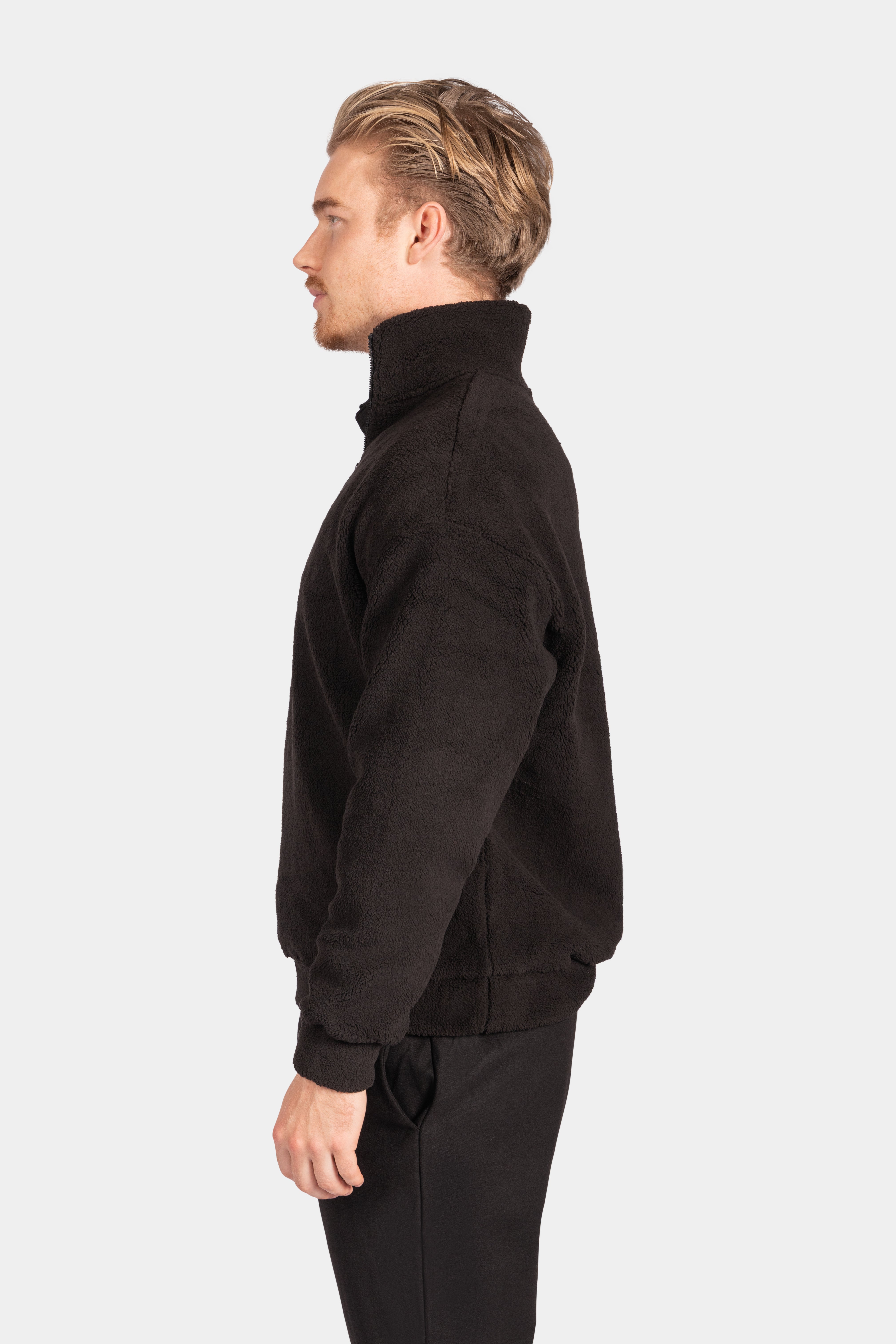 Classic Zip Fleece Pullover - Black
