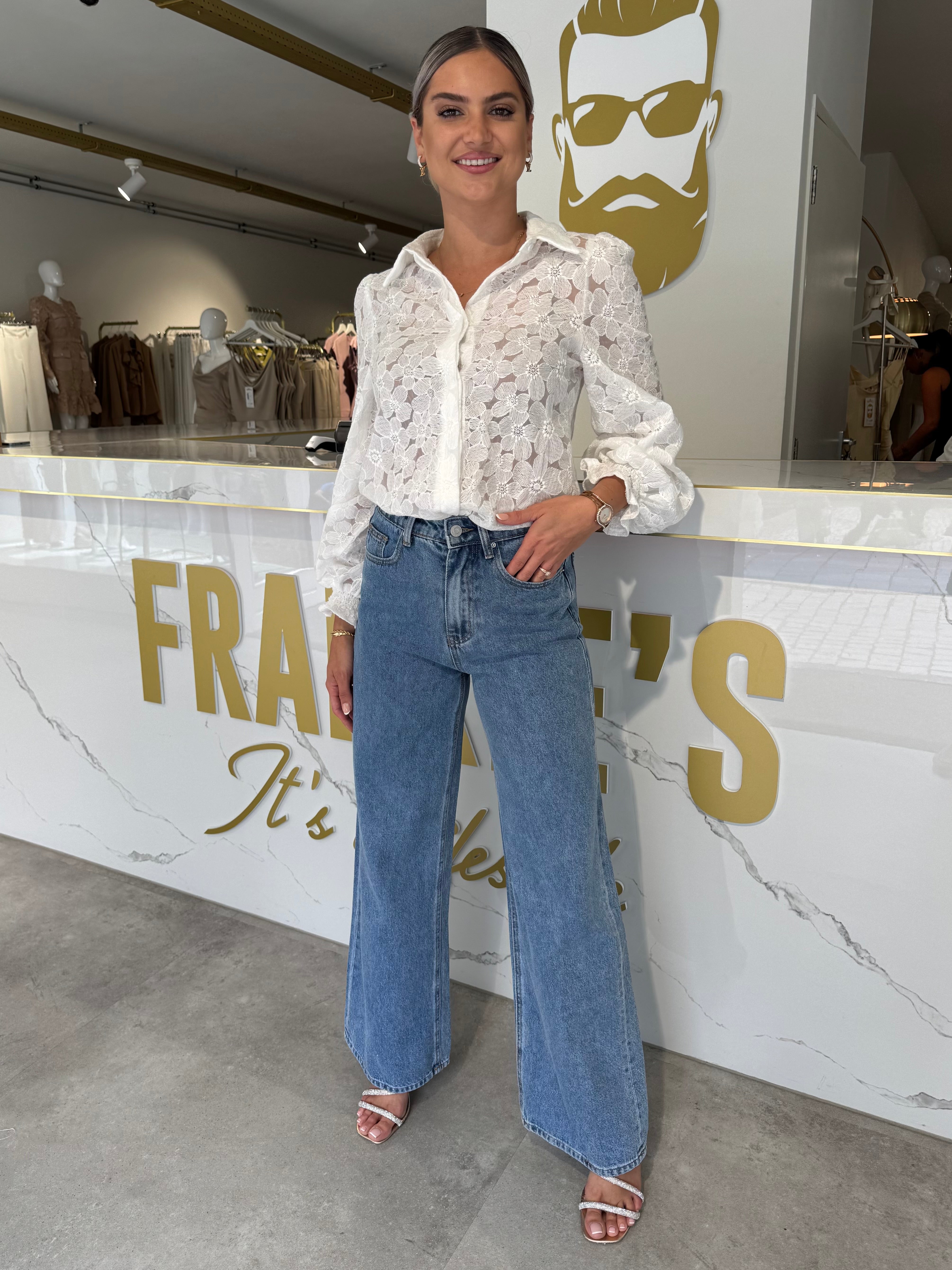 Wide leg jeans light blue