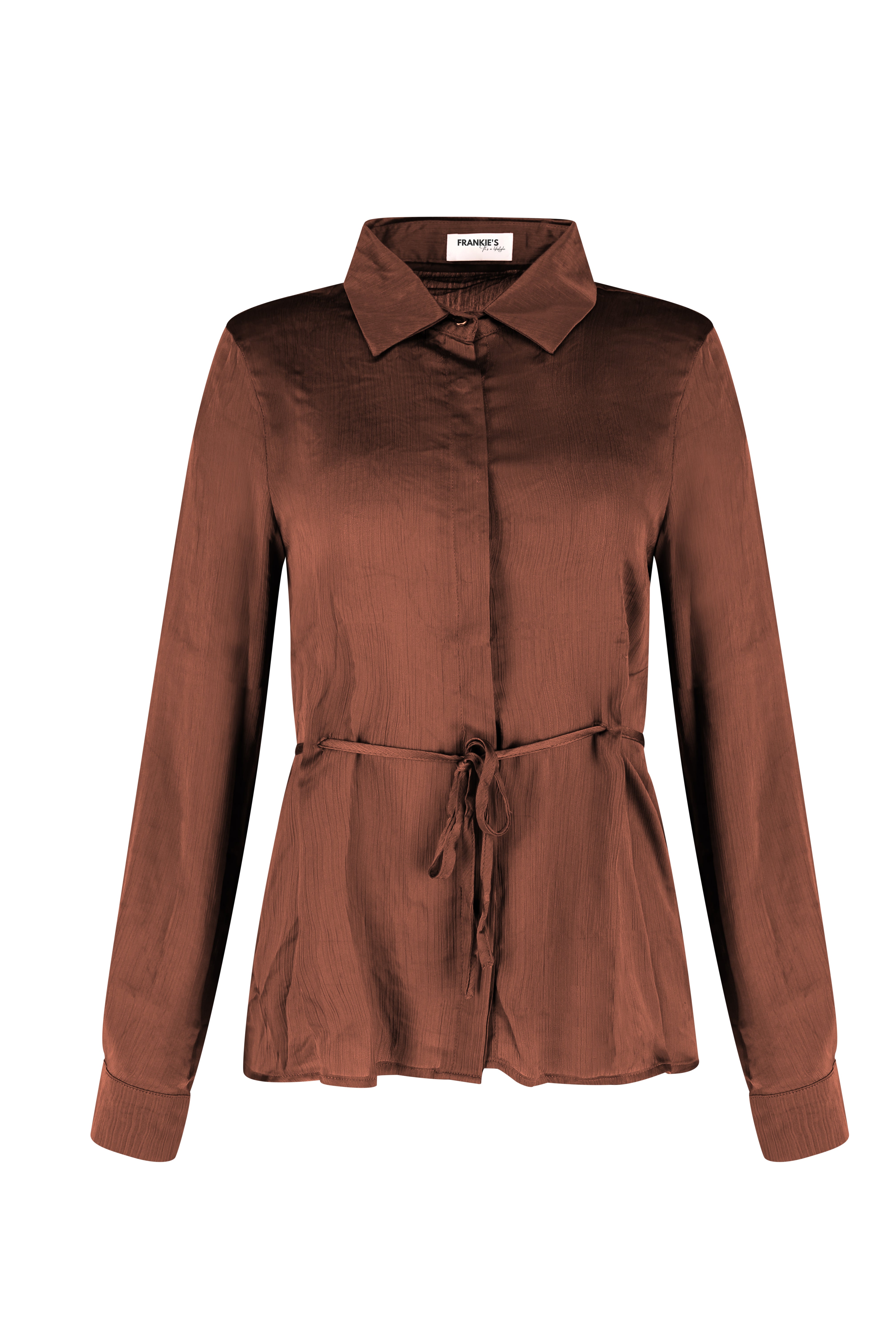 Zweiteiliges Satin-Set – Braun