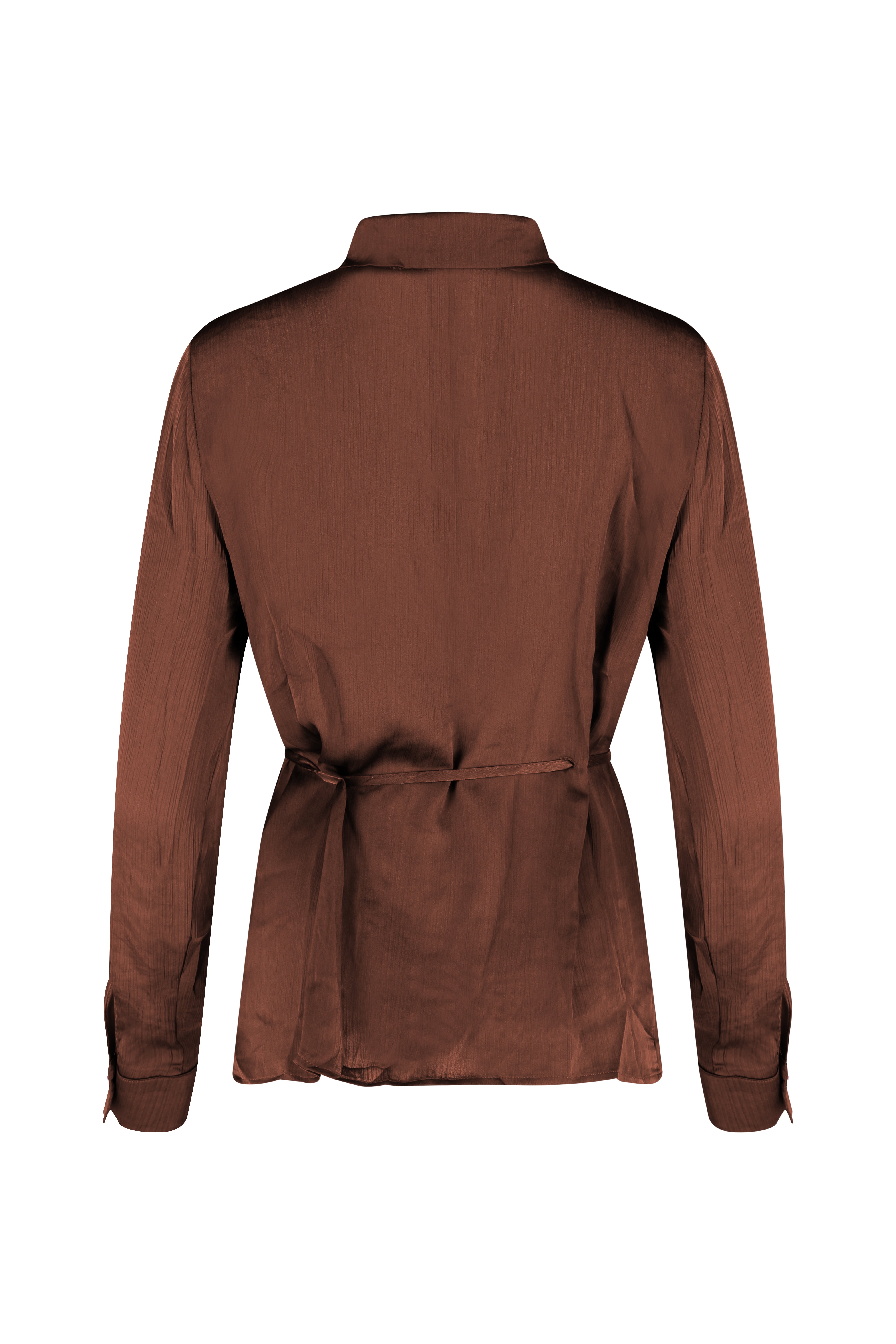 Two Piece Satin Set - Brown