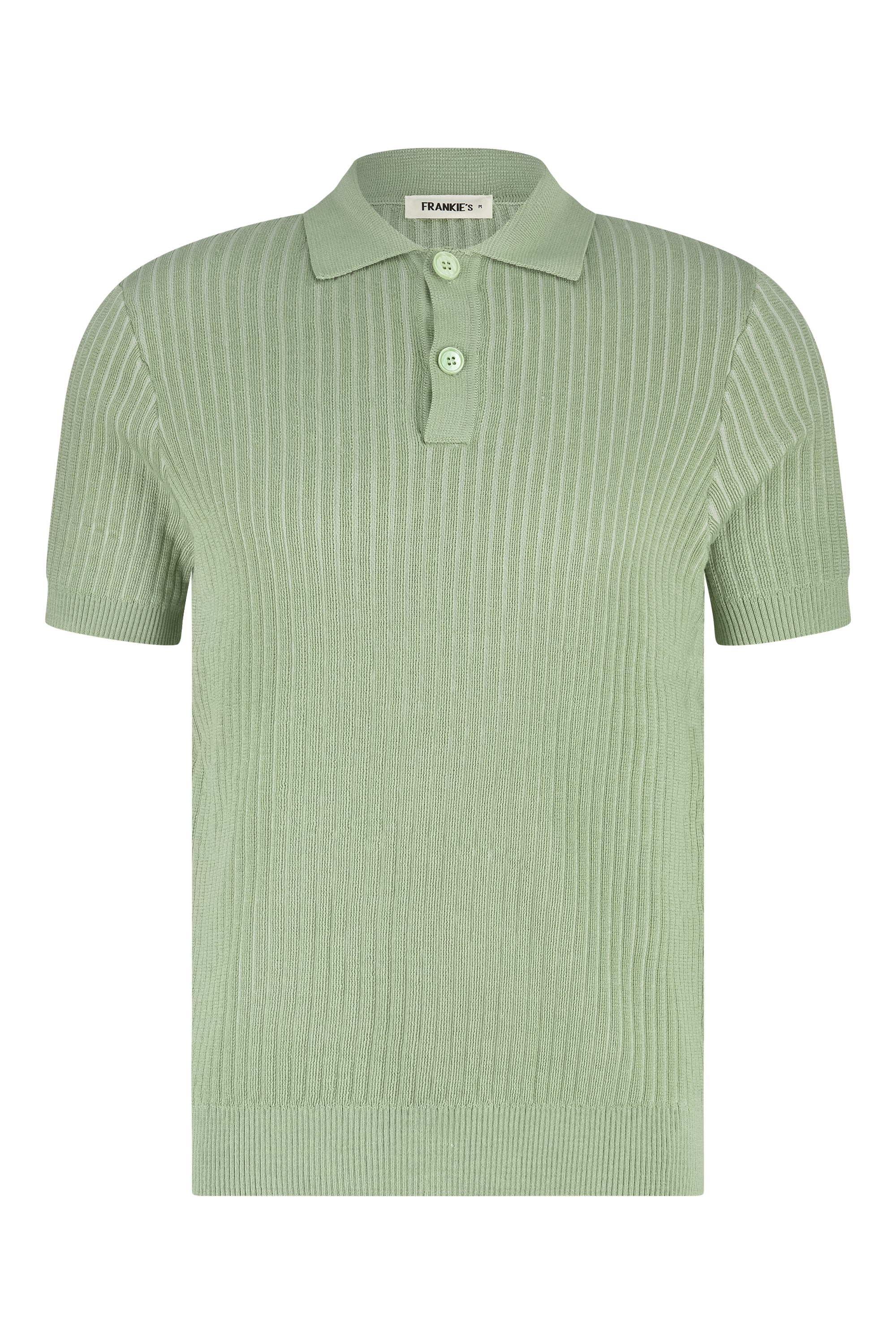 Polo short sleeve button rib mint green