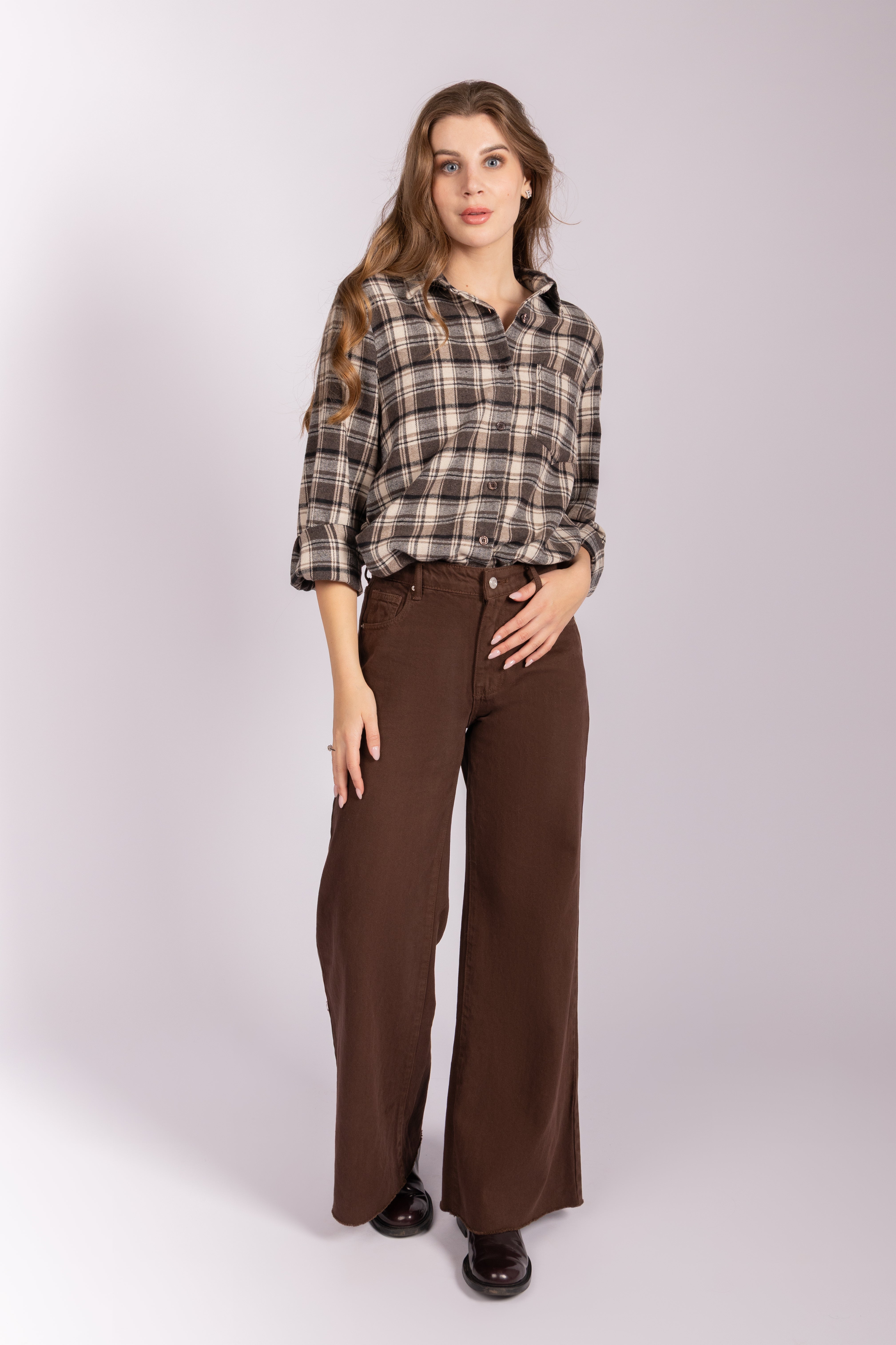 Check Flannel Shirt - Brown