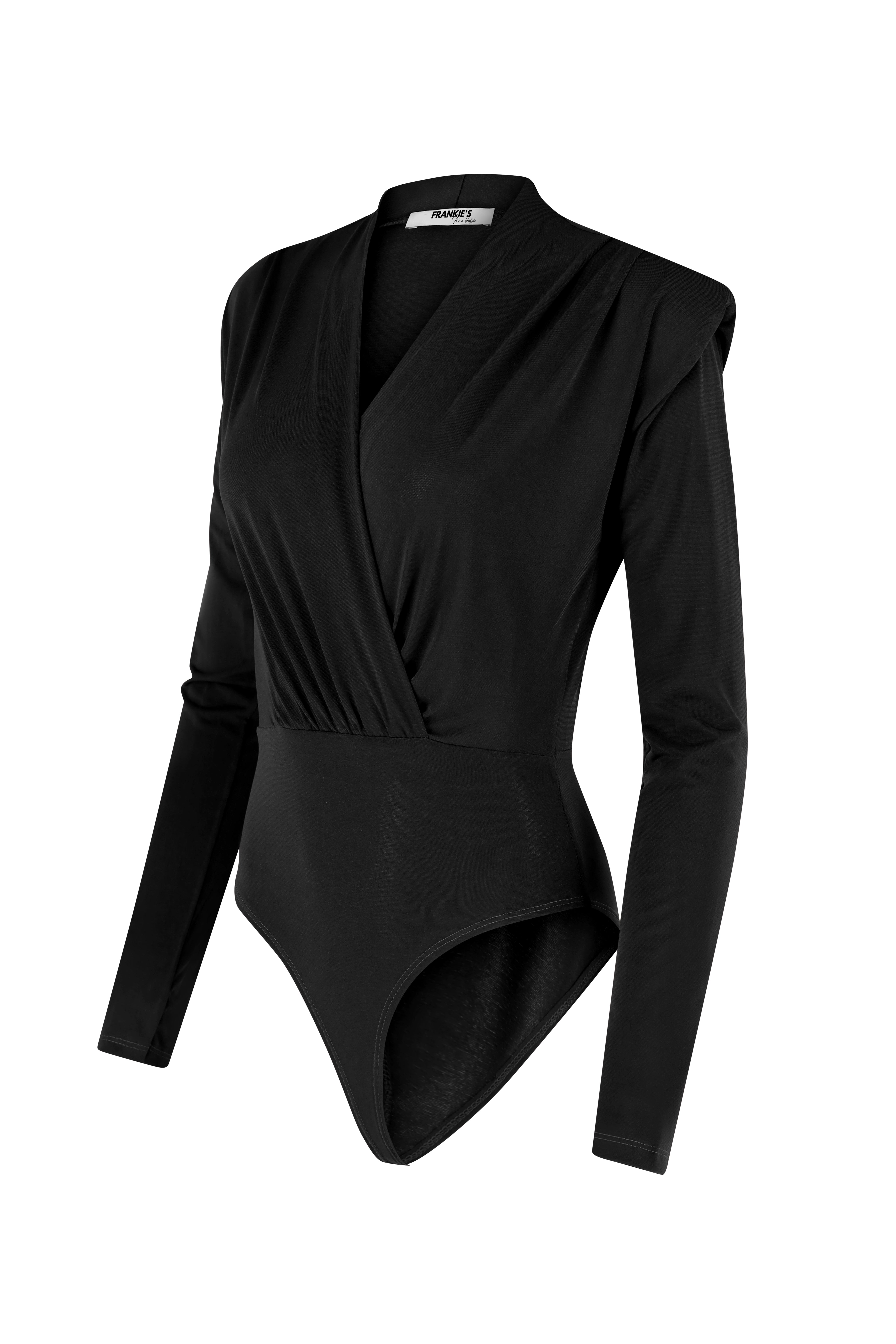 Cross Over Bodysuit - Black