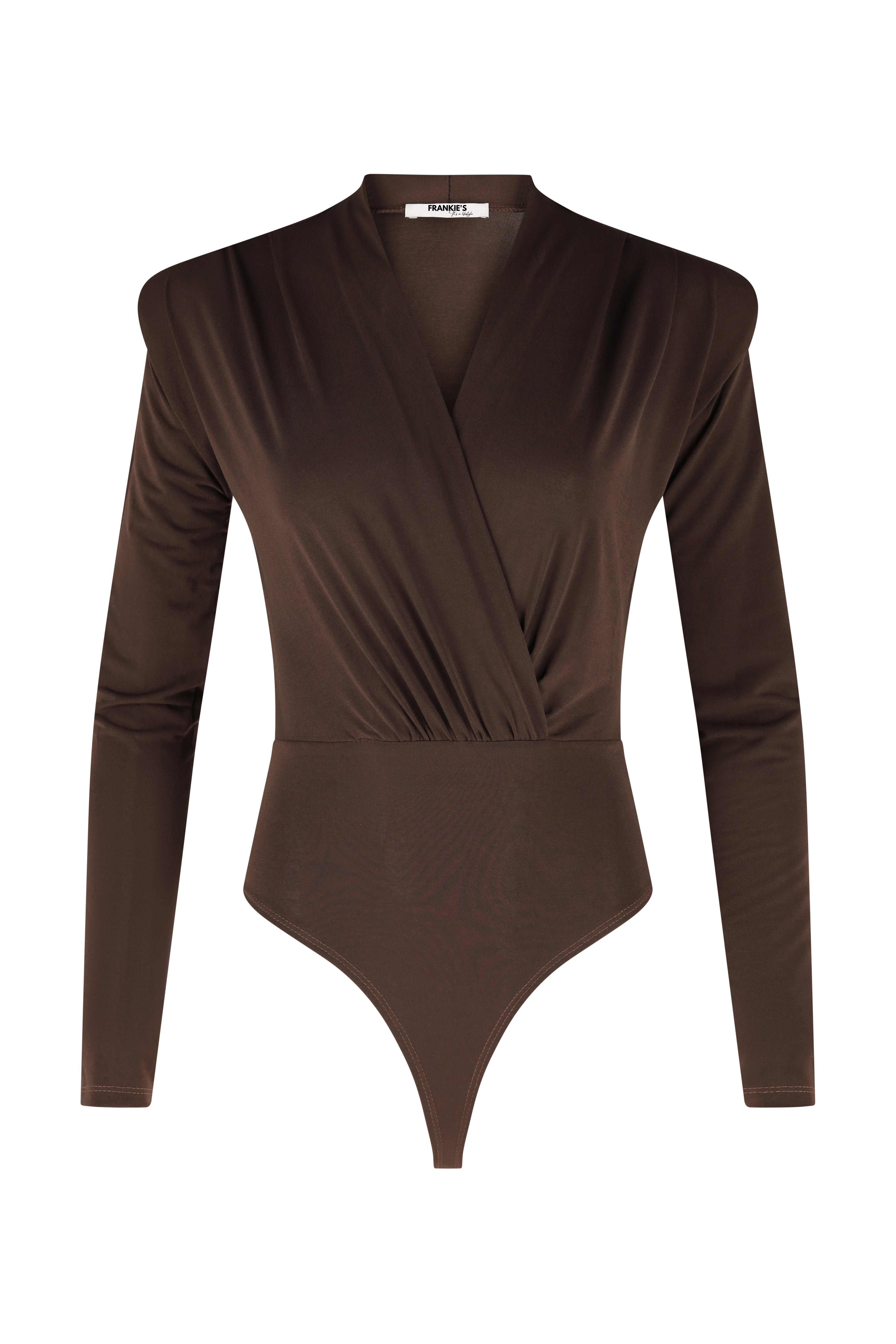 Cross Over Bodysuit - Brown