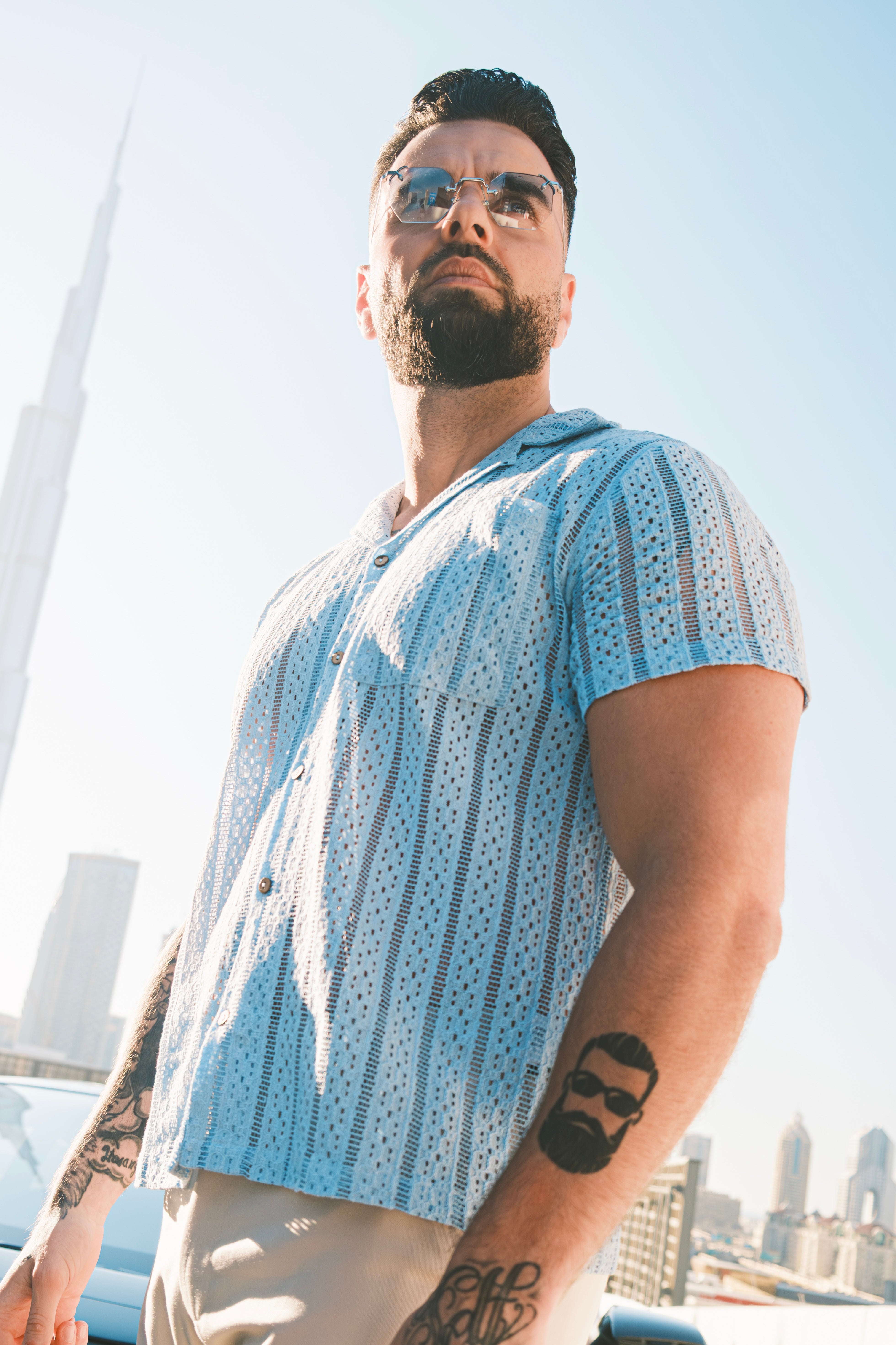 Shirt Coachella light blue