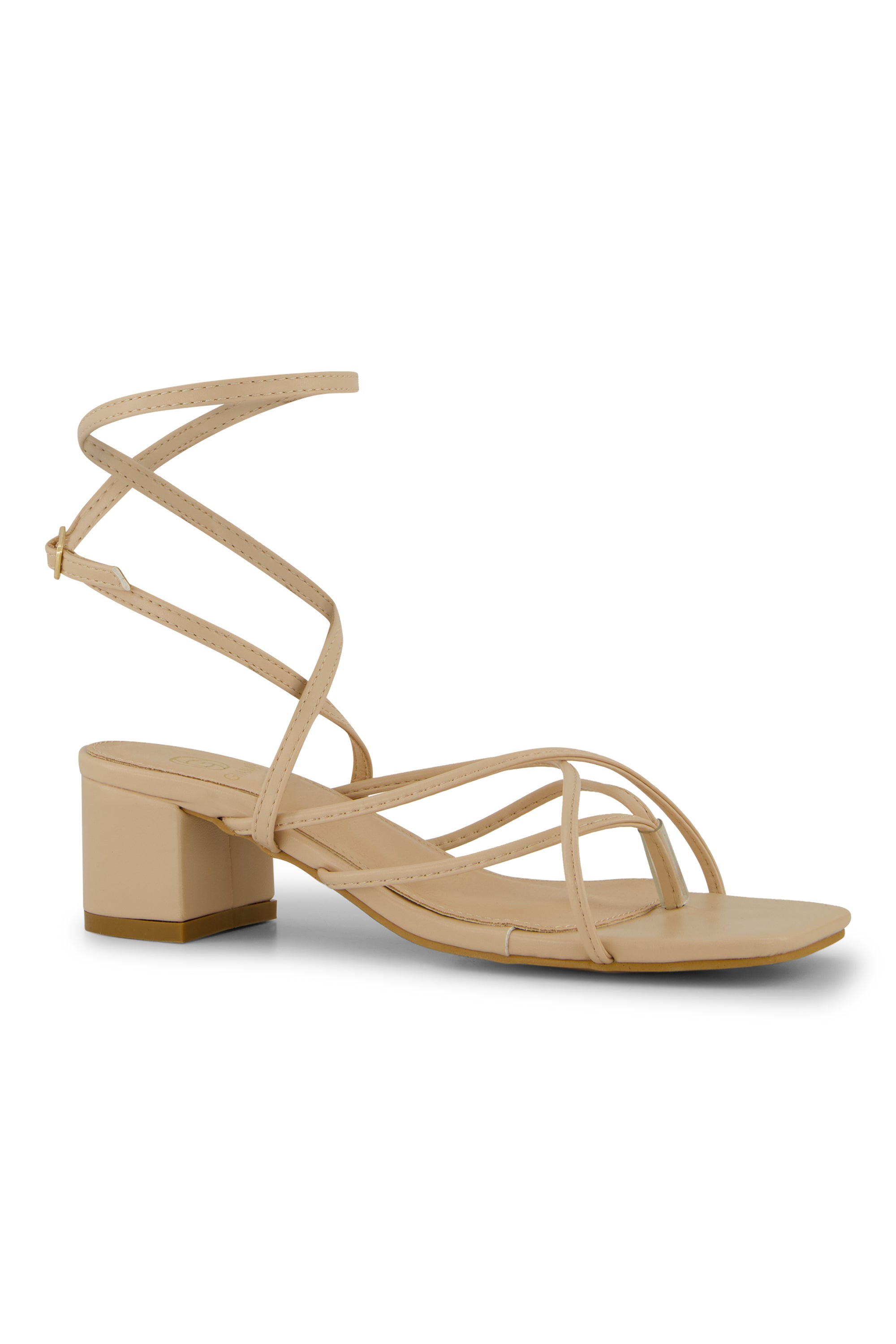 Strap heels sandals beige
