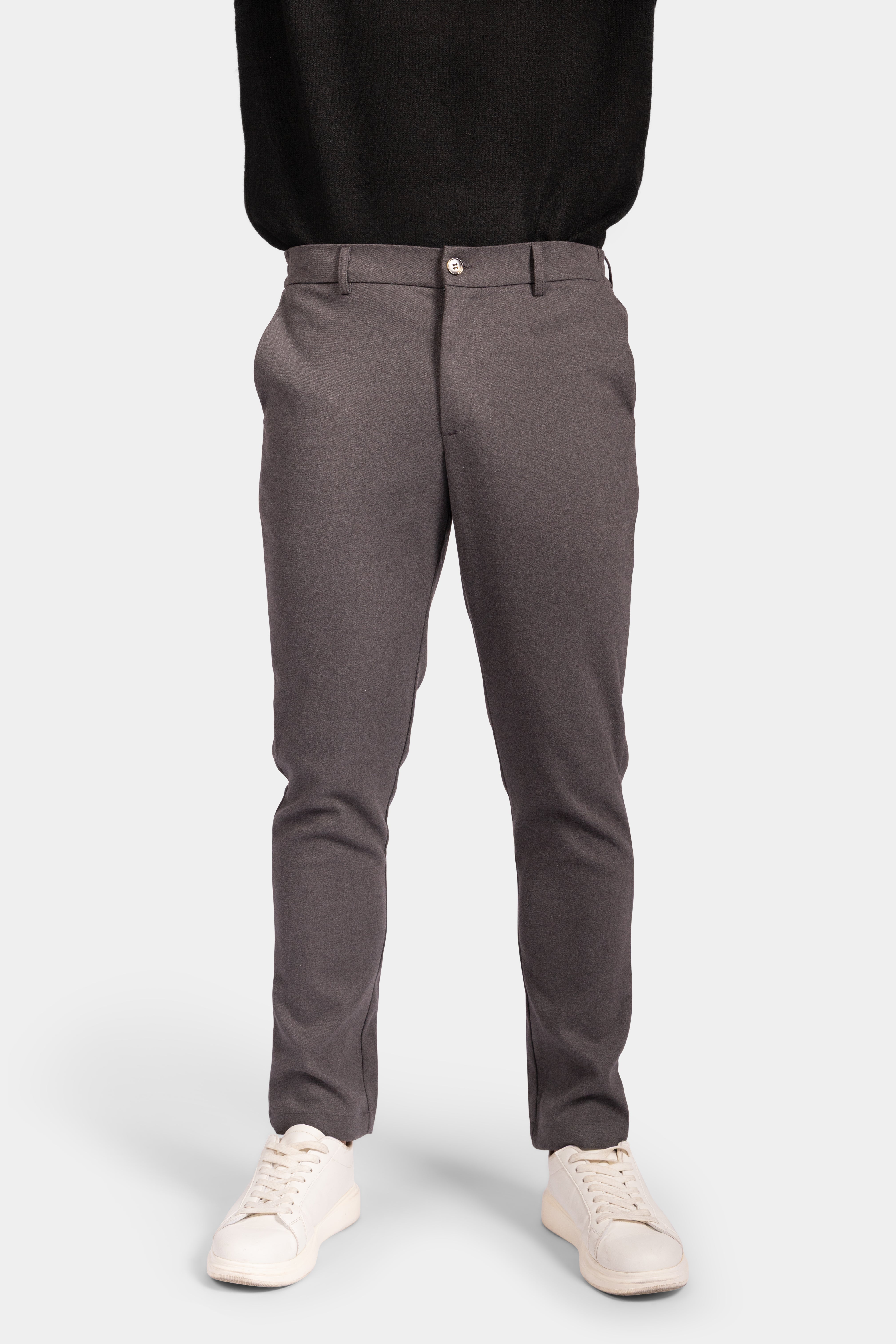 Tailored Slim-Fit Trousers - Grey