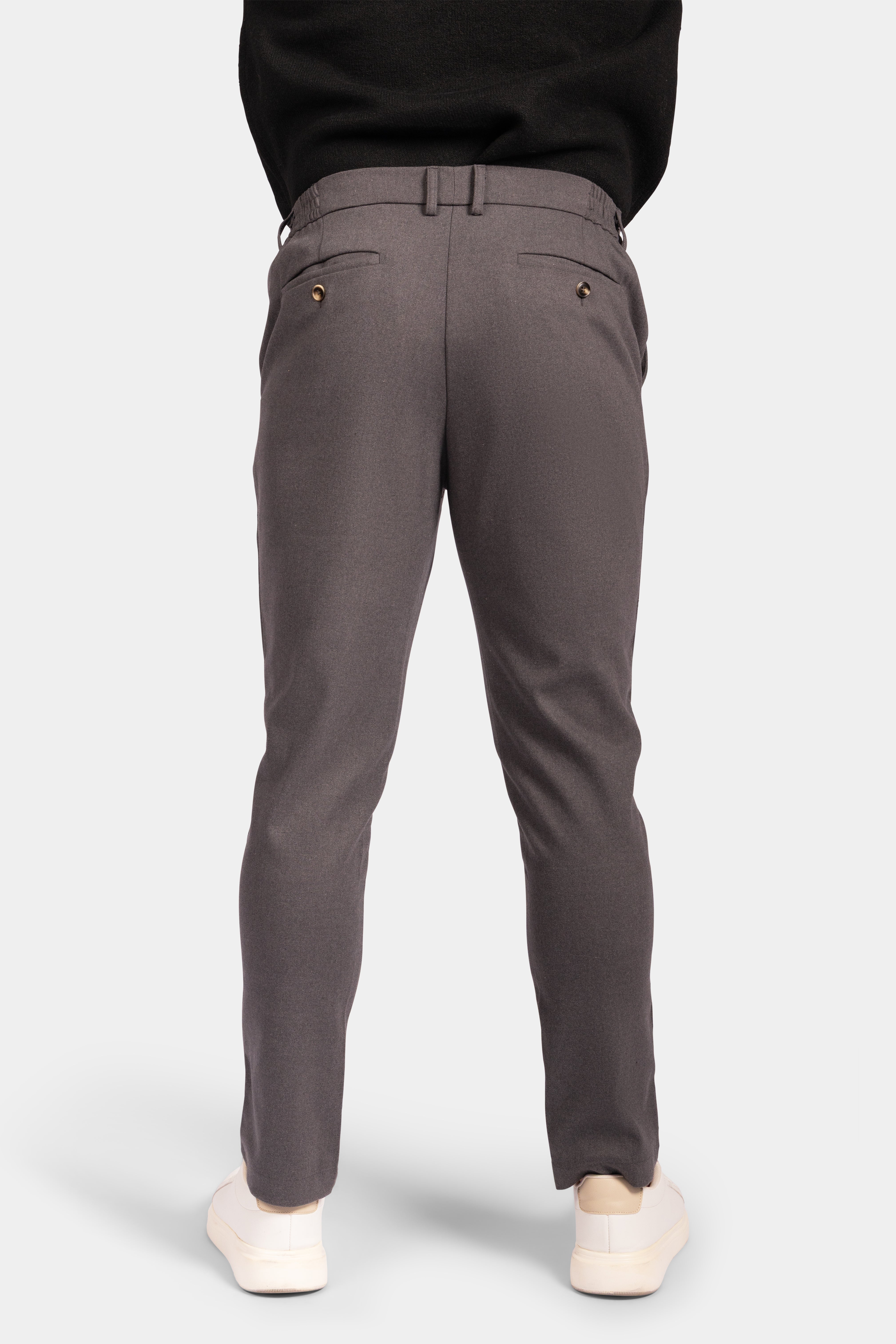 Tailored Slim-Fit Trousers - Grey