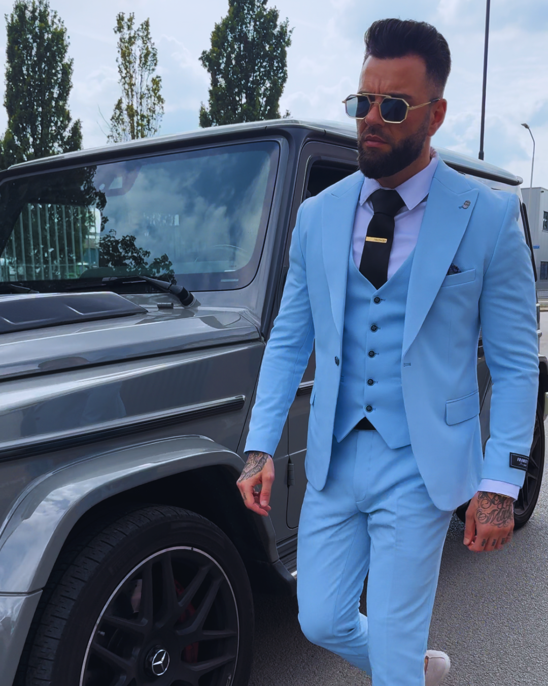 Suit three piece Havana light blue - Frankie's