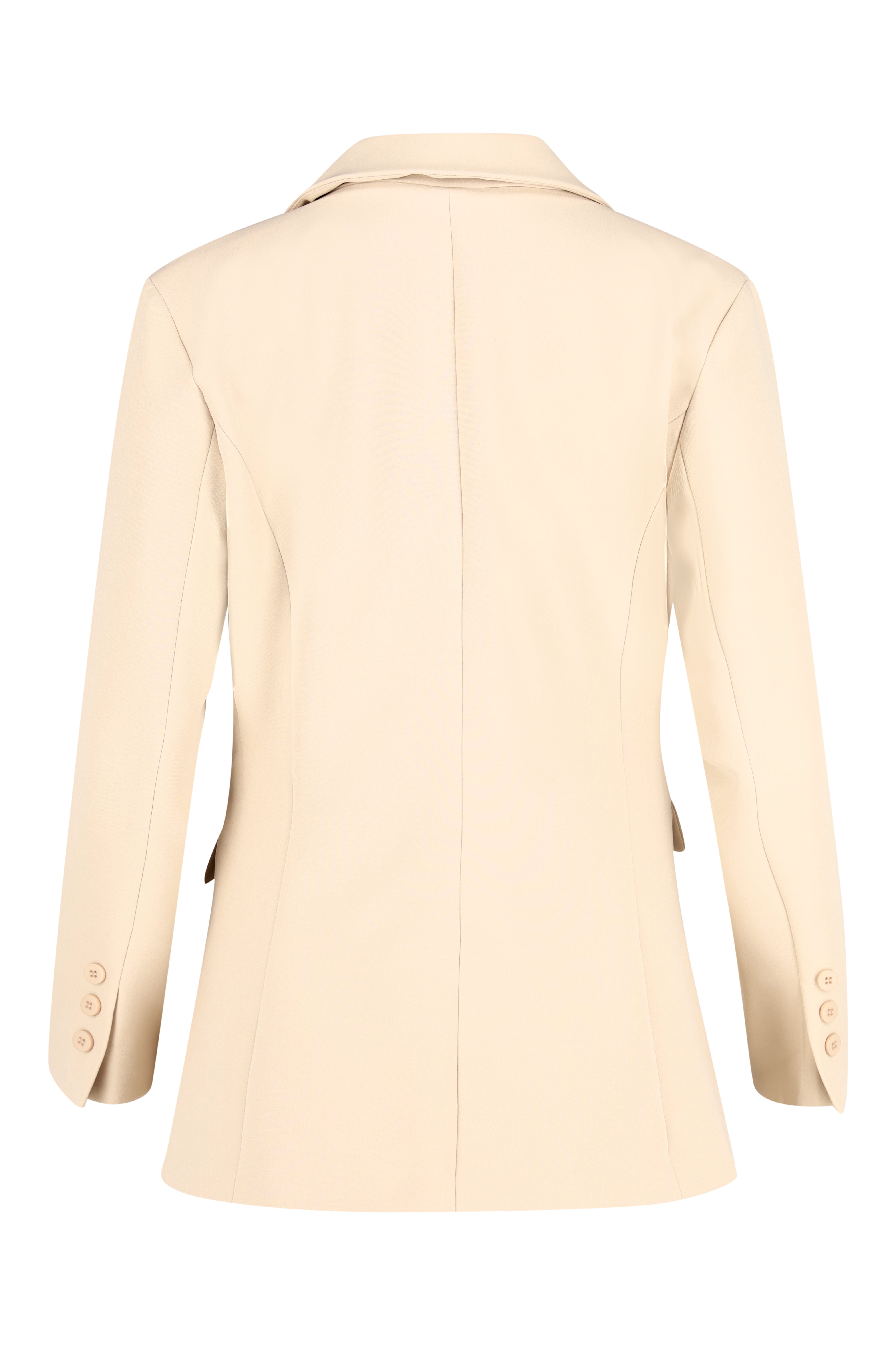 Single-Breasted Tailored Blazer - Beige