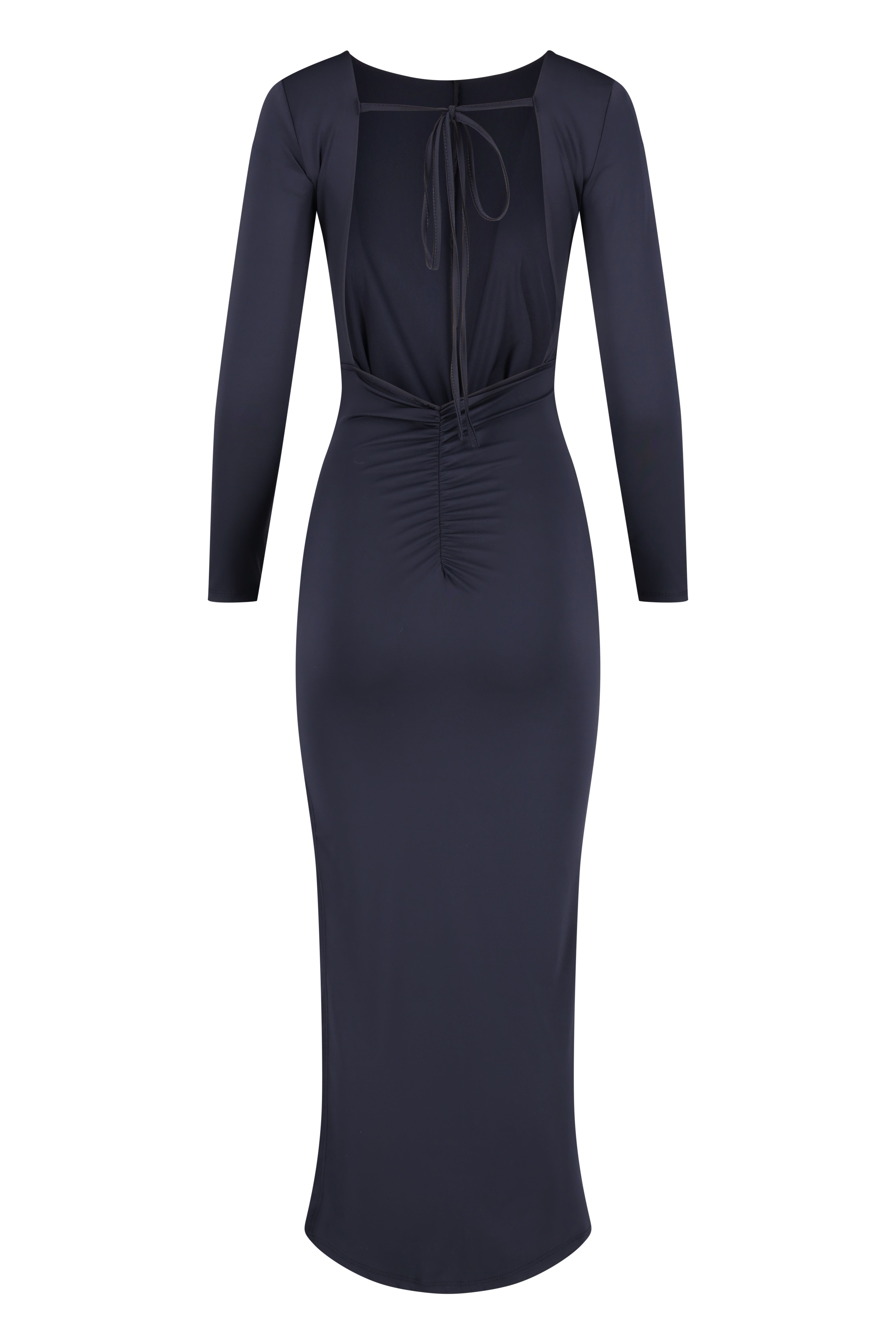 Long sleeve fitted dress - Navy