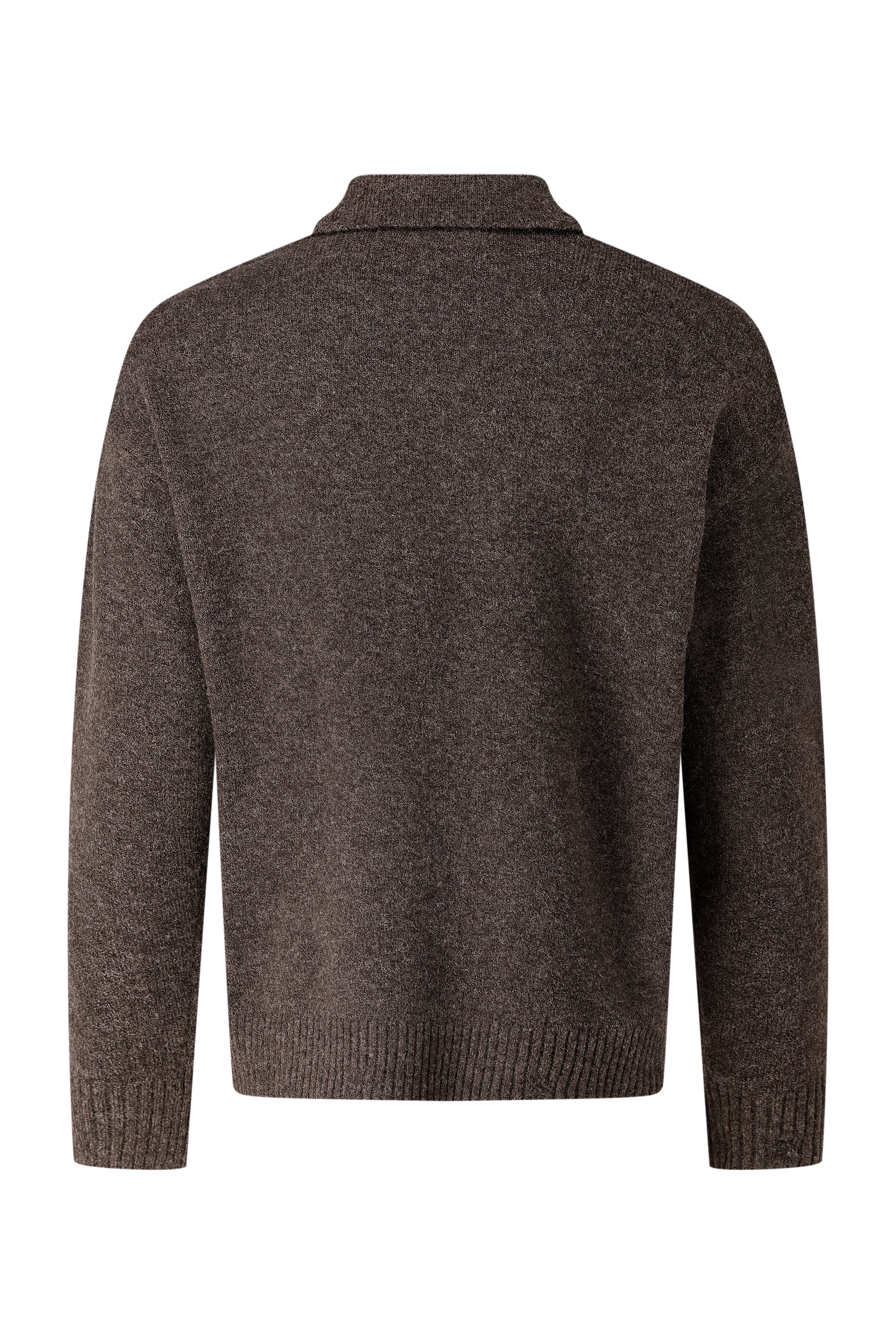 Polo Knitwear, Plain with Tape Detail - Brown - Frankie's
