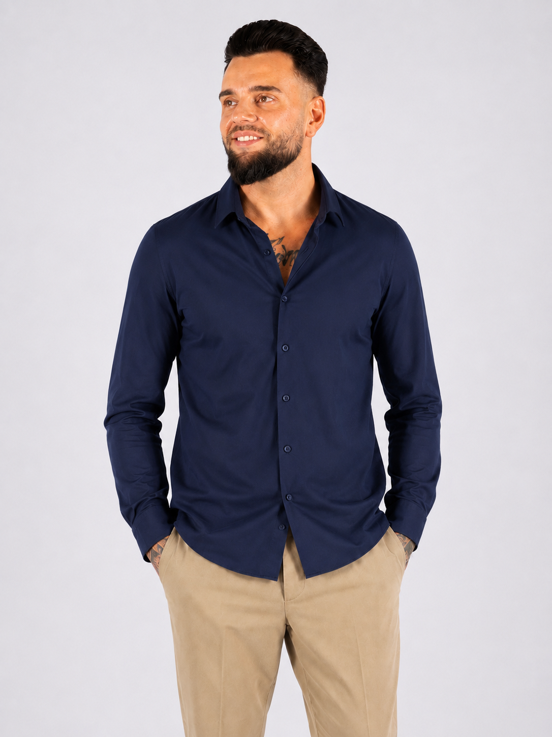 Overhemd Frankie slim fit donker blauw - Frankie's
