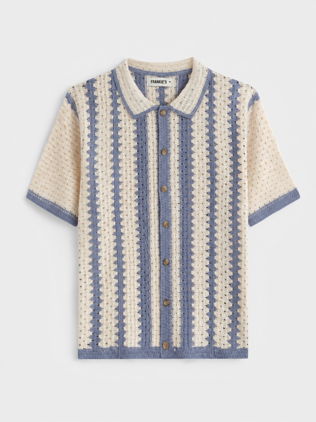 Riviera Crochet Shirt – Sky Blue
