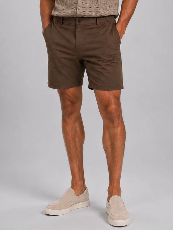 Monaco Tailored Shorts – Chocolate Brown
