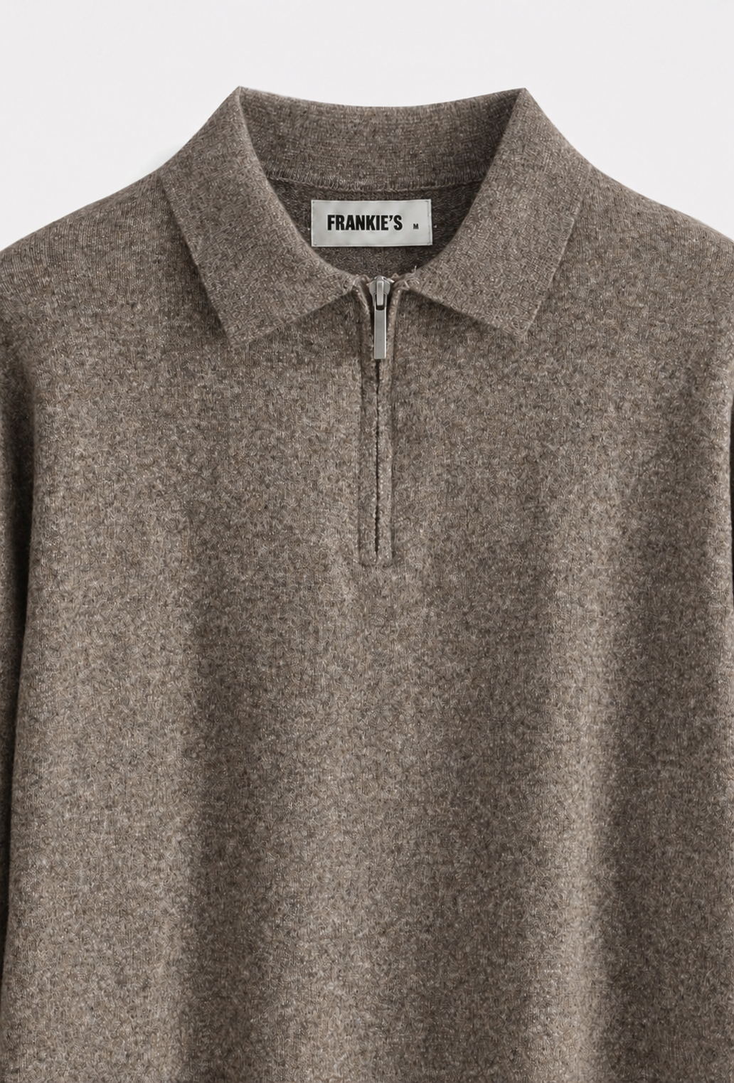 Siena Knit Zip Polo Taupe - Frankie's