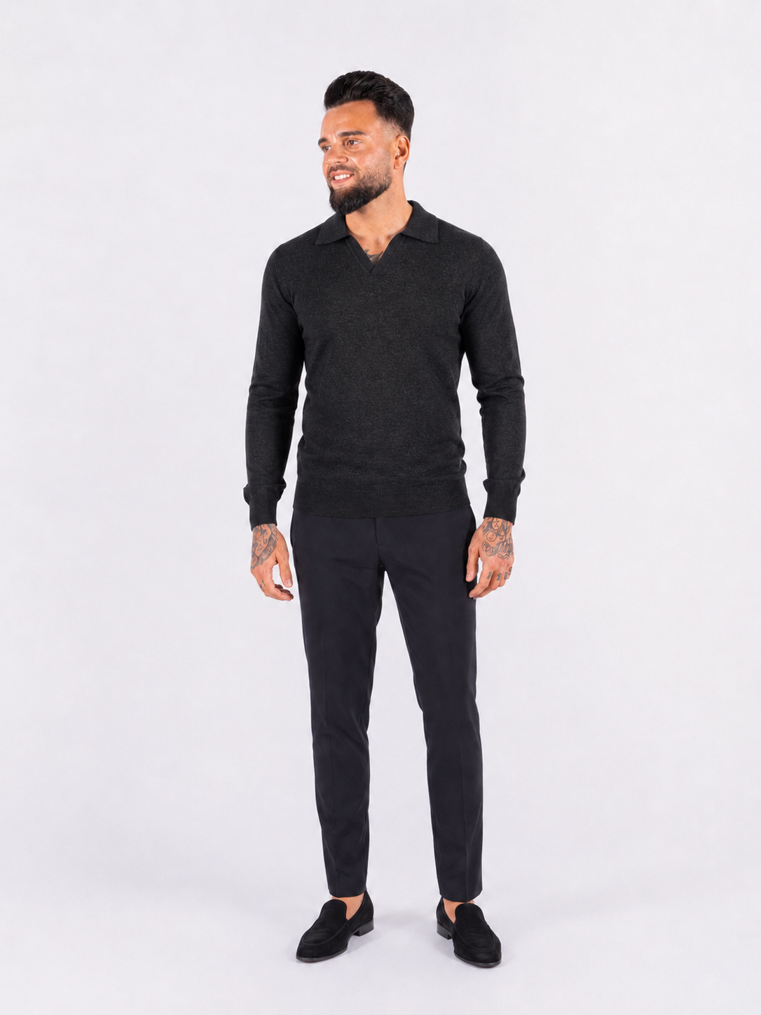 Polo Knitwear Long Sleeve Dark Grey - Frankie's