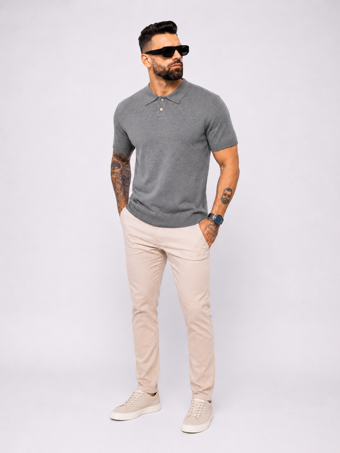 Polo knitwear short sleeve grey - Frankie's