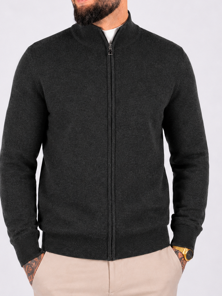 Vest zipper knitwear dark grey - Frankie's