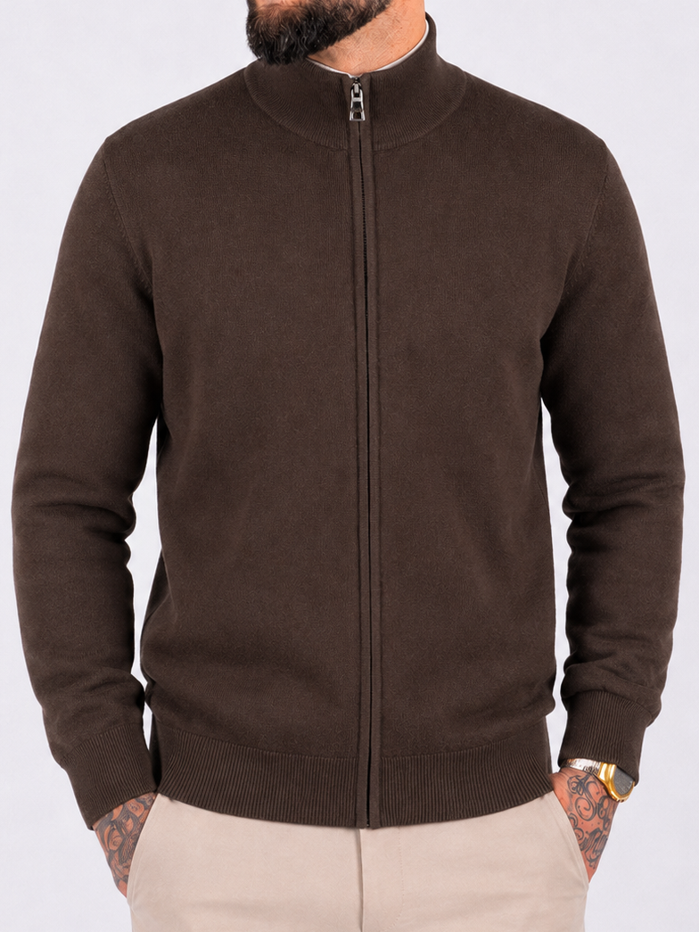 Vest zipper knitwear brown - Frankie's