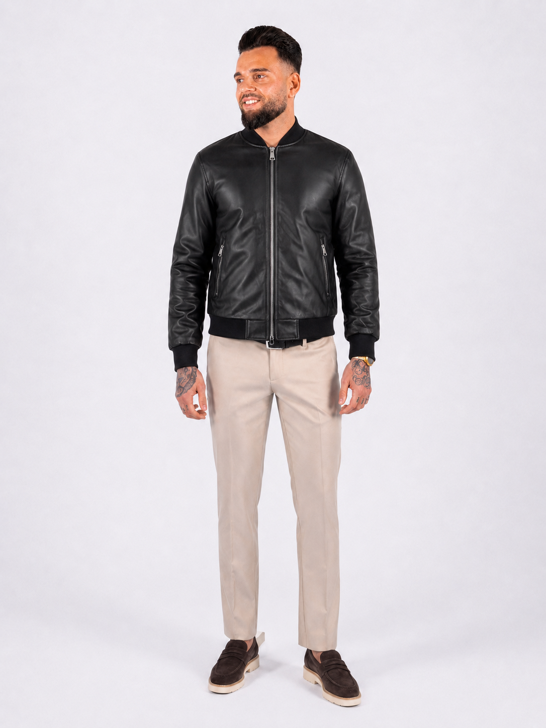 Leather jacket bomber black - Frankie's