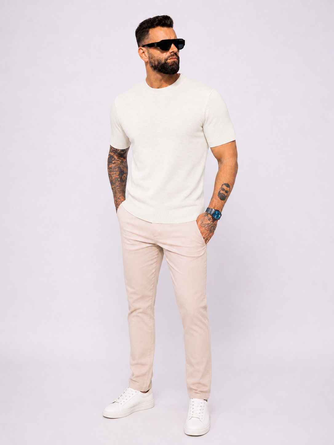 T-shirt knitwear short sleeve cream - Frankie's